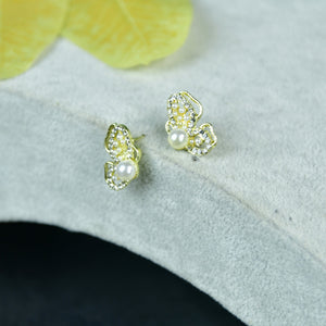 MAYII Floral Bead Gold Stainless Steel Earrings - One Size - Mayii - Mayii