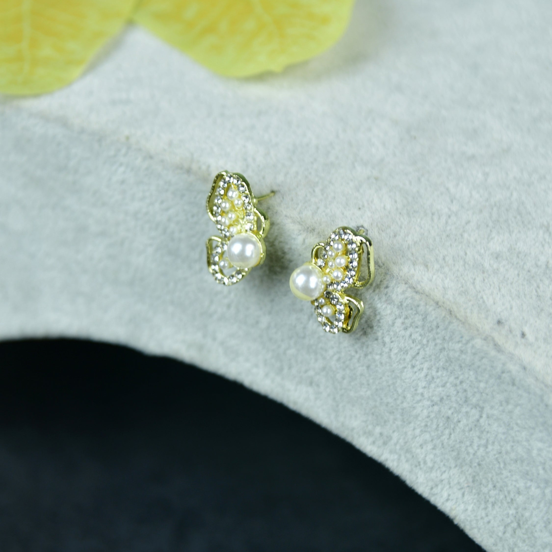 MAYII Floral Bead Gold Stainless Steel Earrings - One Size - Mayii - Mayii