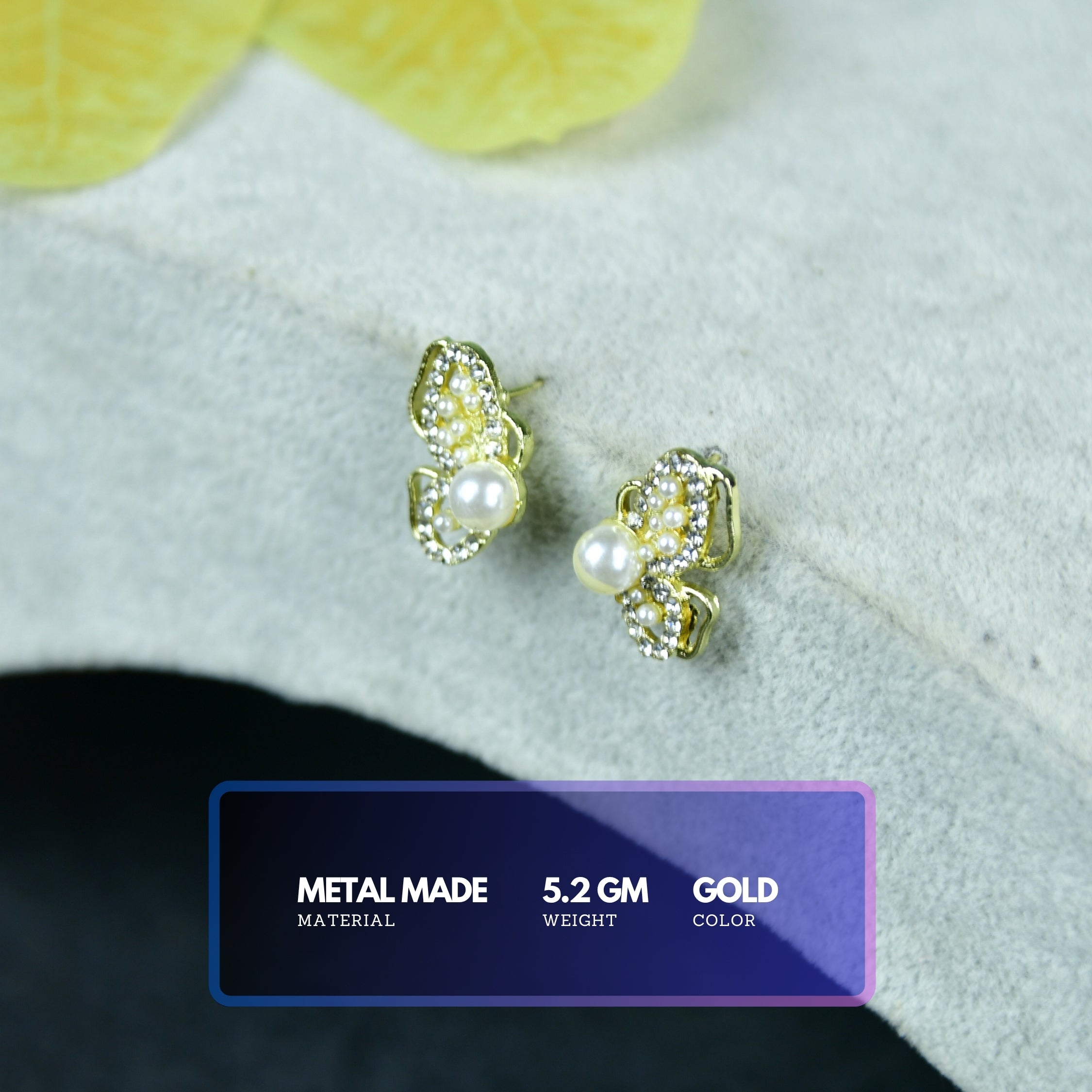 MAYII Floral Bead Gold Stainless Steel Earrings - One Size - Mayii - Mayii