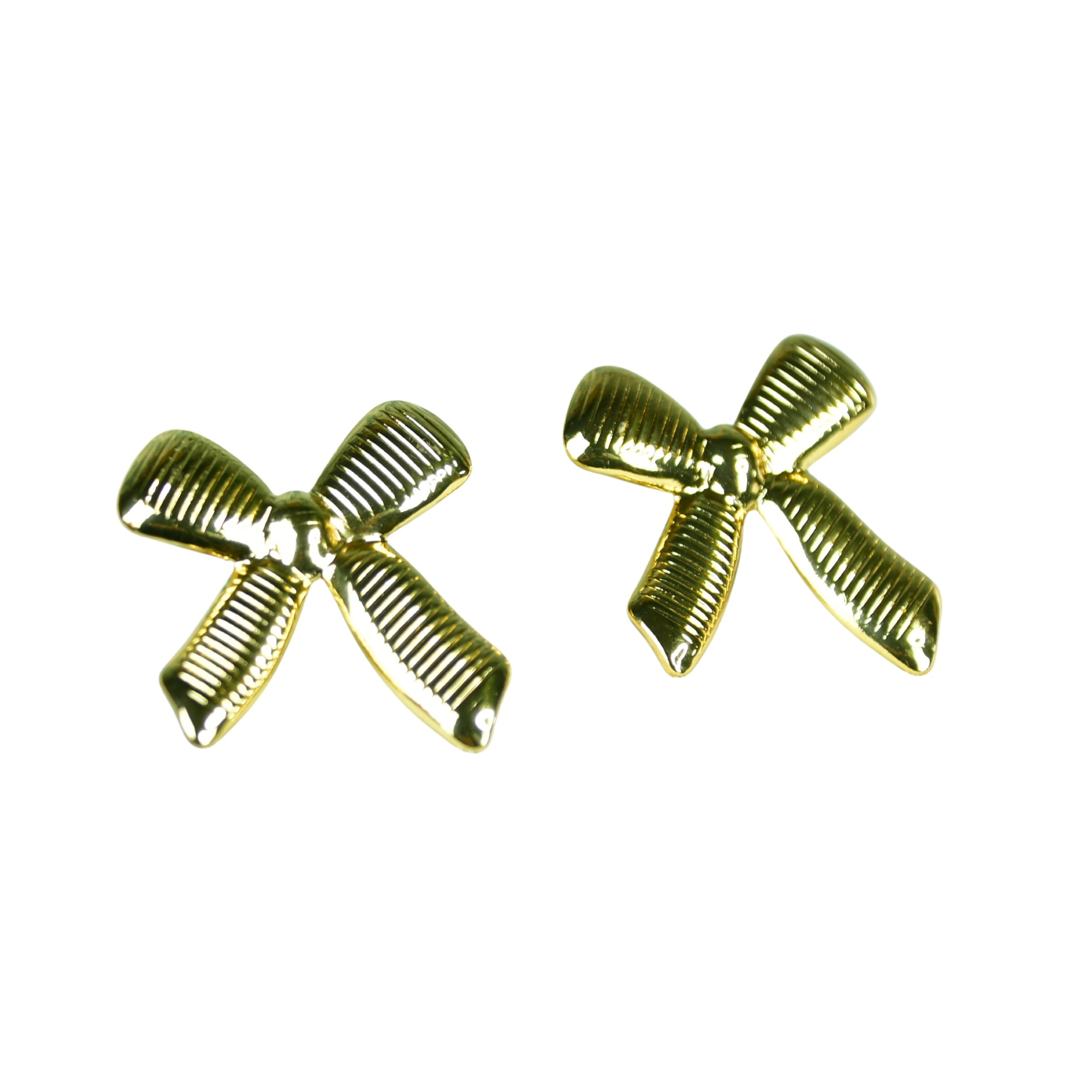 MAYII Floral Stripe Gold Stainless Steel Earrings - One Size - Mayii - Mayii