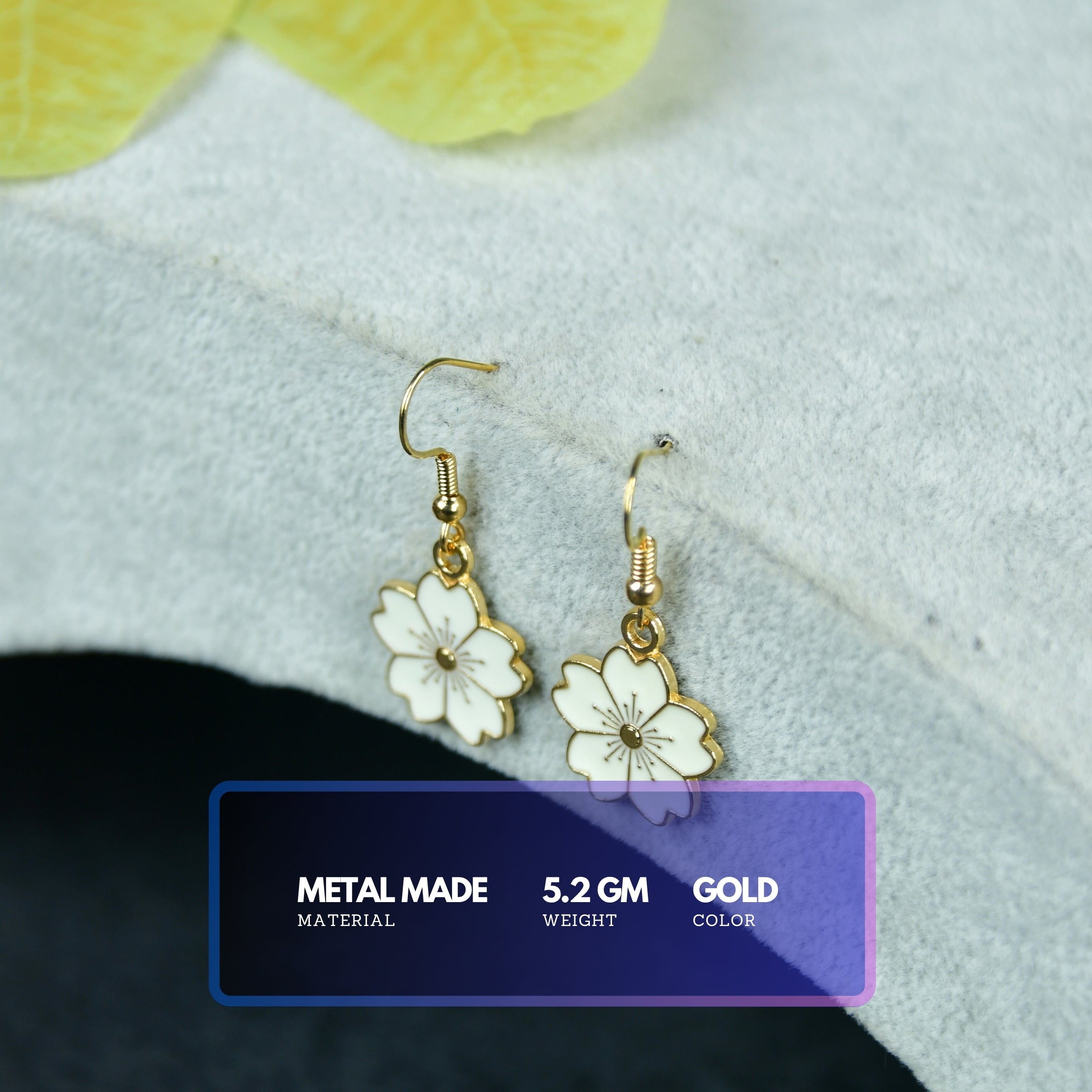 MAYII Floral White Gold Stainless Steel Earrings - One Size - Mayii - Mayii