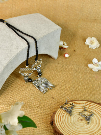 Mayii German Silver Choker: Handcrafted Peacock Design