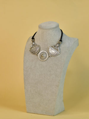 Mayii German Silver Choker: Mandala & Peacock Design - Mayii - Mayii