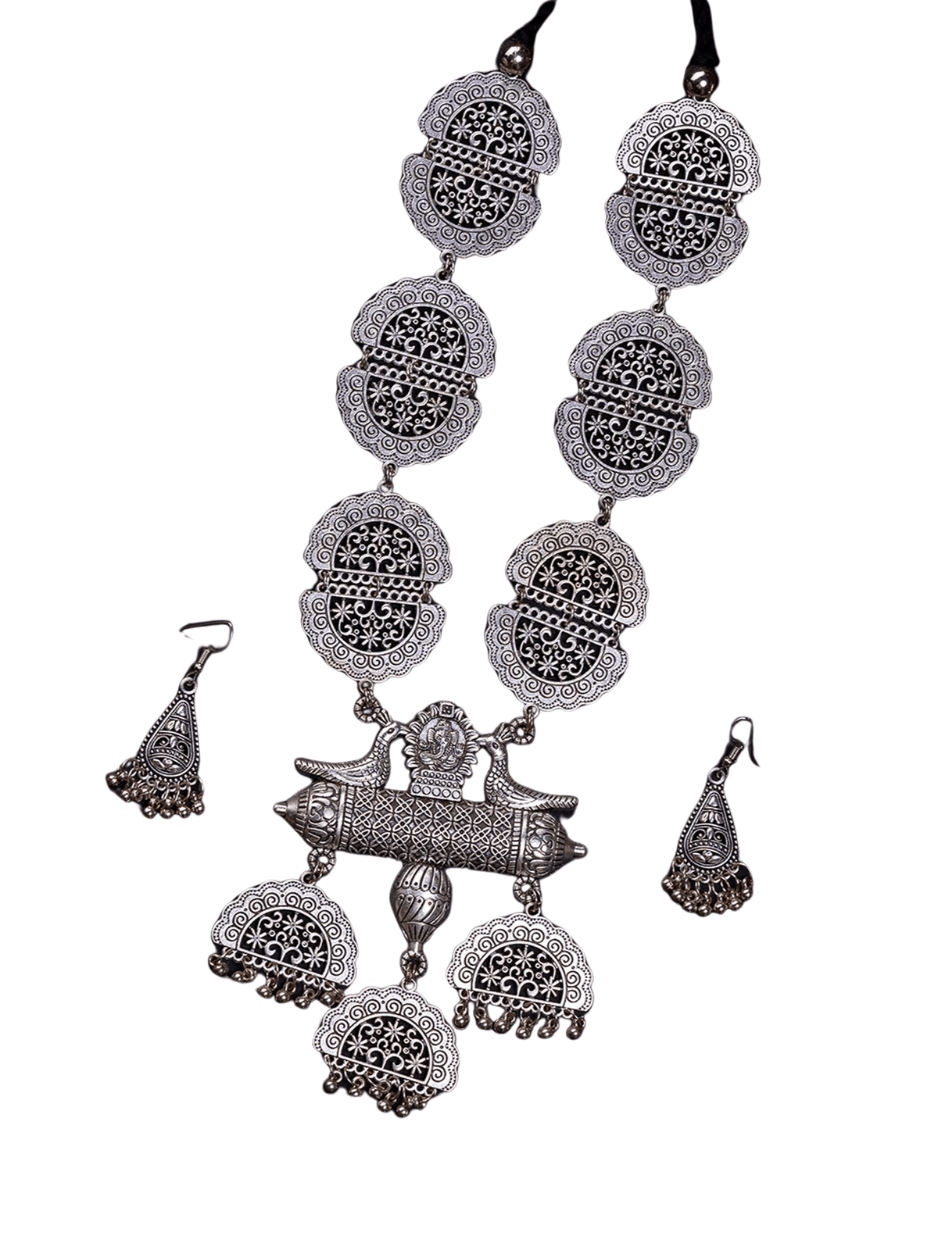 Mayii German Silver Ganesha Necklace – Handcrafted Religious Art - Mayii - Mayii