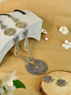 Mayii German Silver Necklace: Handcrafted Mandala Design - Mayii - Mayii