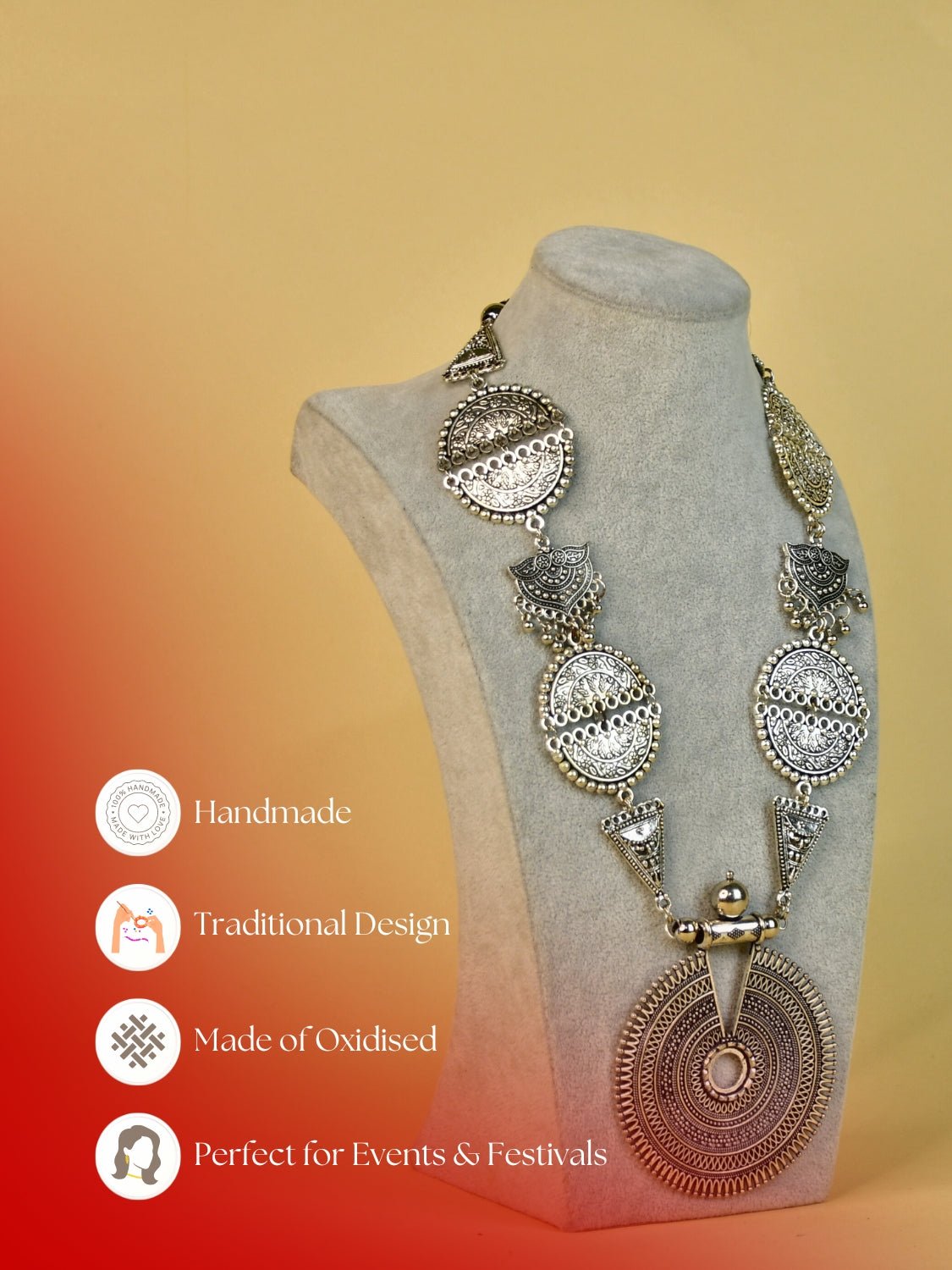 Mayii German Silver Necklace: Handcrafted Mandala Design - Mayii - Mayii