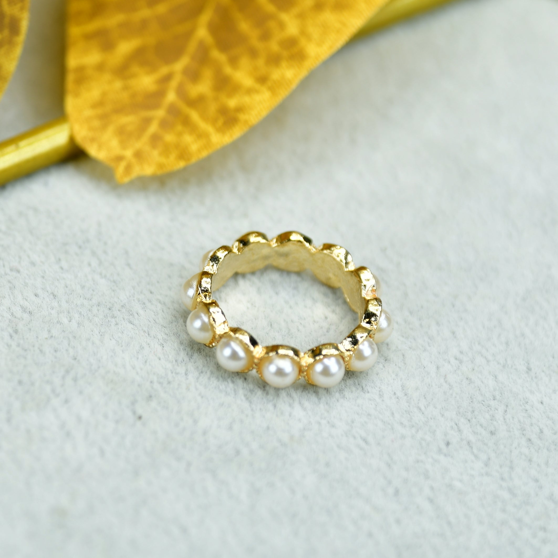 MAYII - Gold Bead Ring Stainless Steel - One Size - Mayii - Mayii