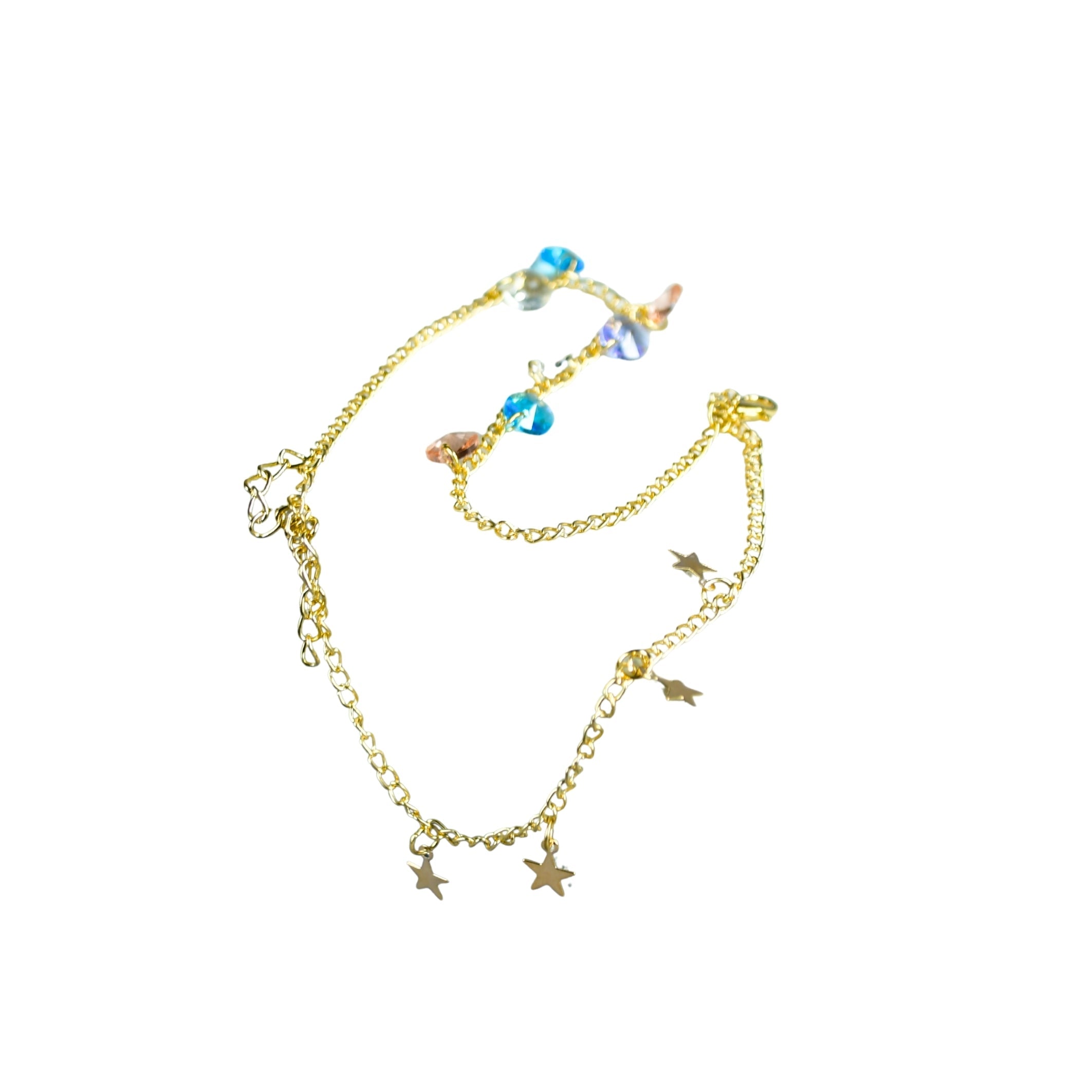 MAYII Gold Crystal Anklet - Gold - Stainless Steel - One Size - Mayii - Mayii