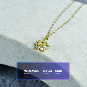MAYII Gold Crystal Flower Necklace - Gold - Stainless Steel - One Size - Mayii - Mayii