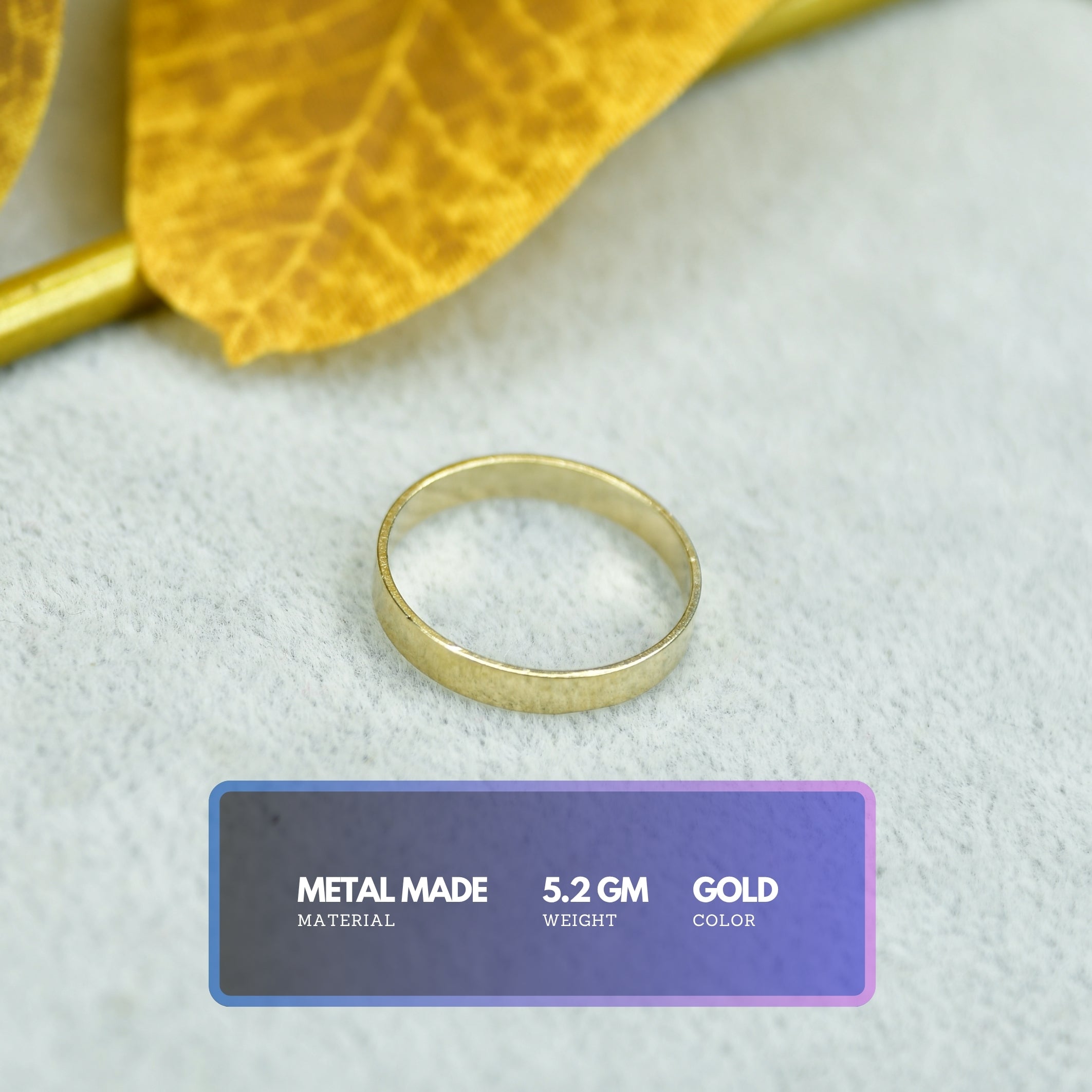 MAYII - Gold Flat Round Ring Stainless Steel - One Size - Mayii - Mayii