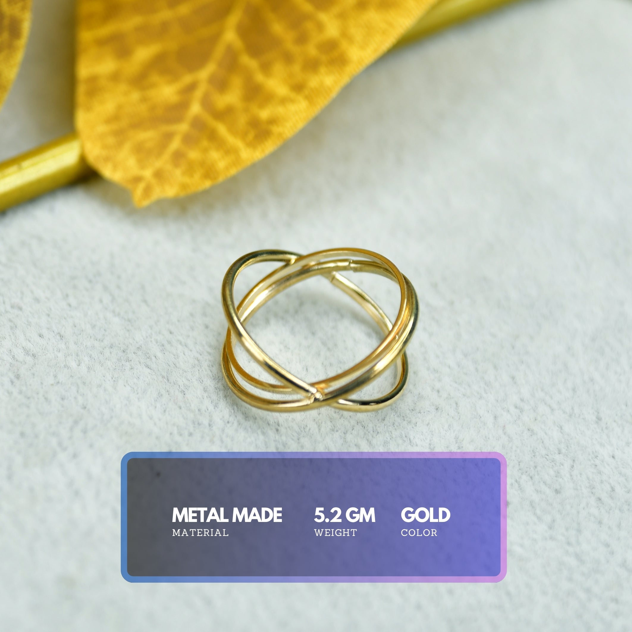 MAYII - Gold Orbit Line Ring Stainless Steel - One Size - Mayii - Mayii