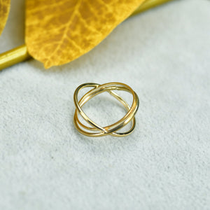 MAYII - Gold Orbit Line Ring Stainless Steel - One Size - Mayii - Mayii