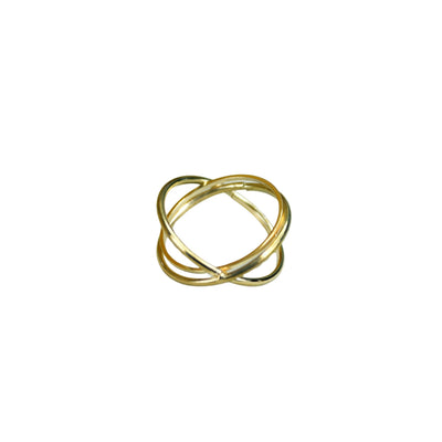 MAYII - Gold Orbit Line Ring Stainless Steel - One Size