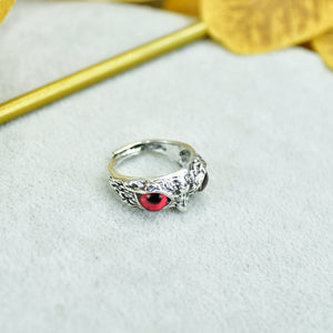MAYII - Gold Red Eyed Owl Ring Stainless Steel - One Size - Mayii - Mayii
