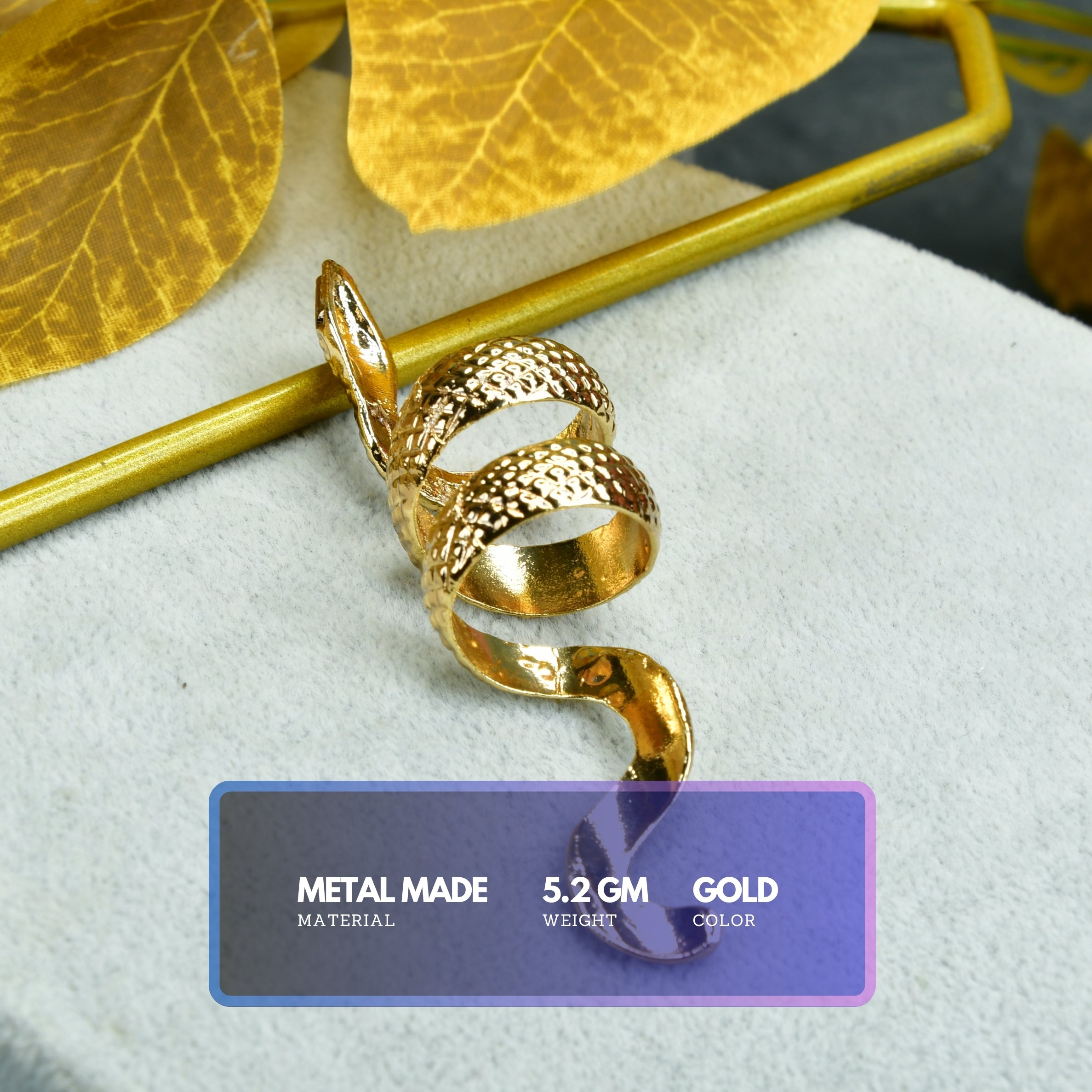 MAYII - Gold Stainless Steel Snake Shaped Ring - One Size - Mayii - Mayii