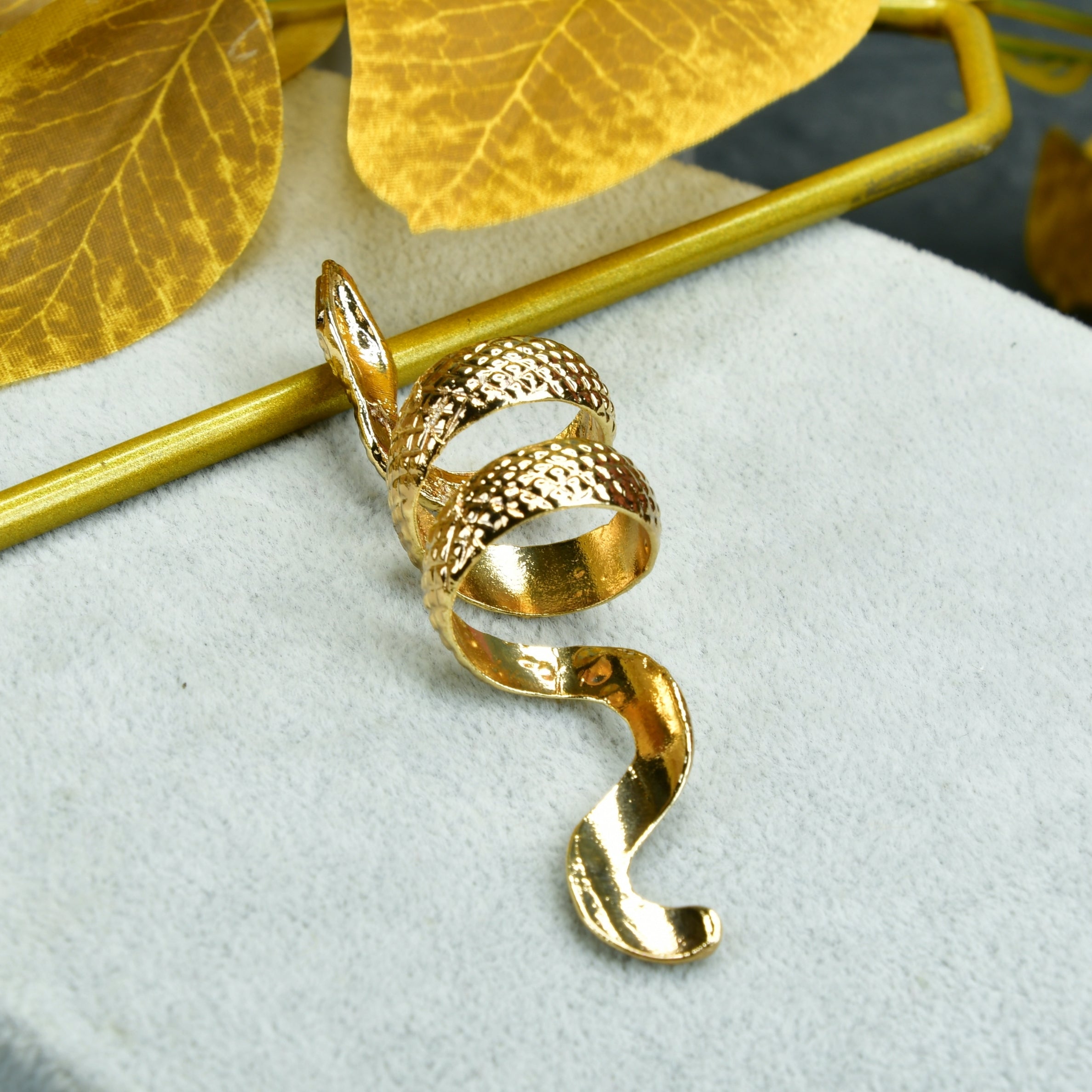 MAYII - Gold Stainless Steel Snake Shaped Ring - One Size - Mayii - Mayii