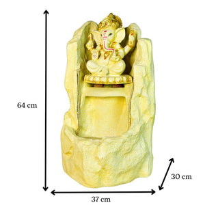 Mayii Golden Ganesha Water Fountain – Elegant Ganesha Sitting Waterfall for Luxurious Home Decor & Gifts - MAYII - Mayii