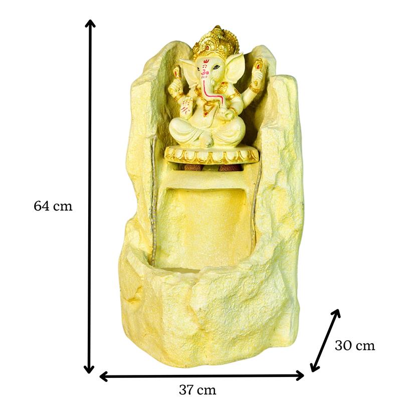 Mayii Golden Ganesha Water Fountain – Elegant Ganesha Sitting Waterfall for Luxurious Home Decor & Gifts - MAYII - Mayii