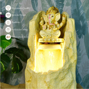 Mayii Golden Ganesha Water Fountain – Elegant Ganesha Sitting Waterfall for Luxurious Home Decor & Gifts - MAYII - Mayii
