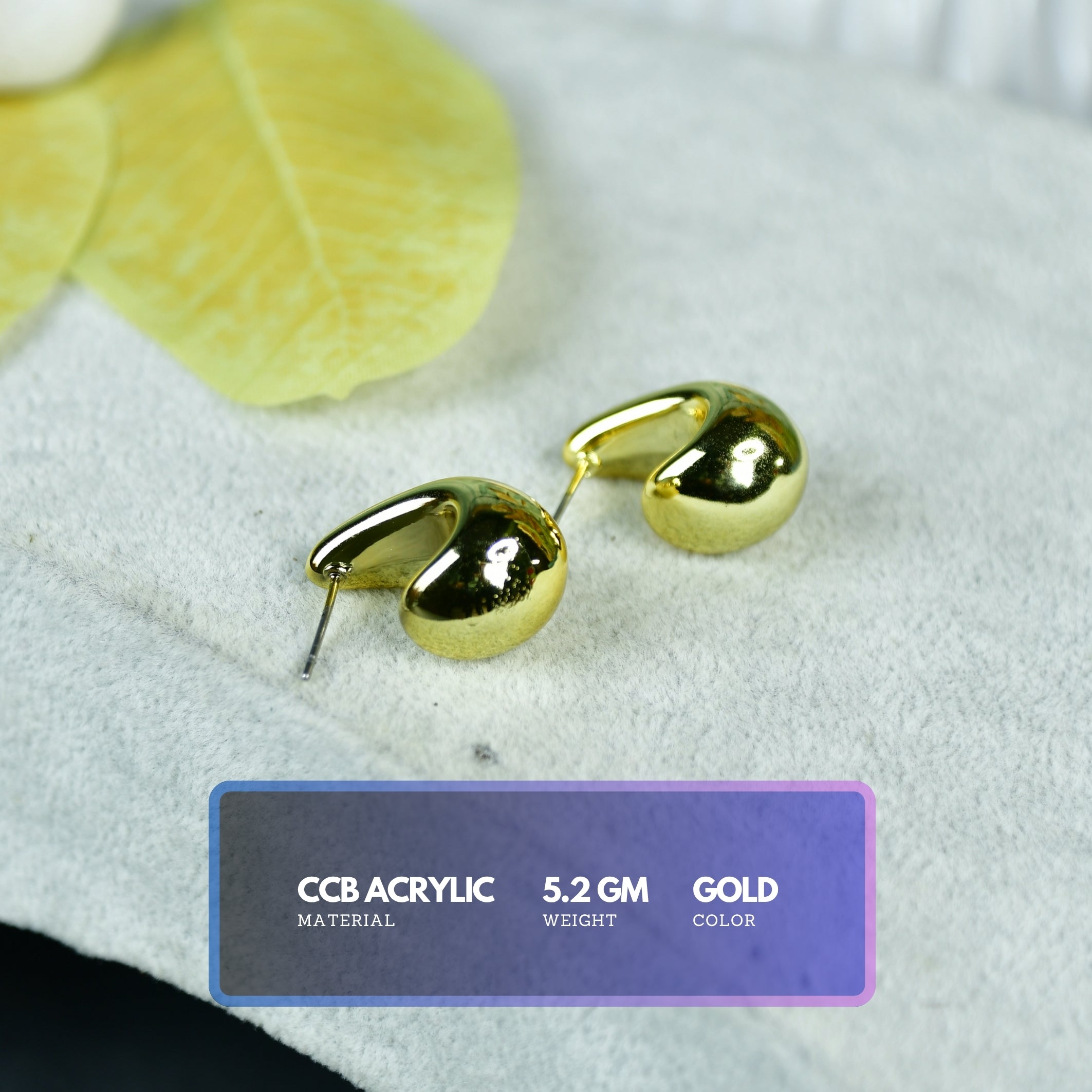 Mayii Golden Teardrop Crescent Round CCB Earrings – One Size - Mayii - Mayii