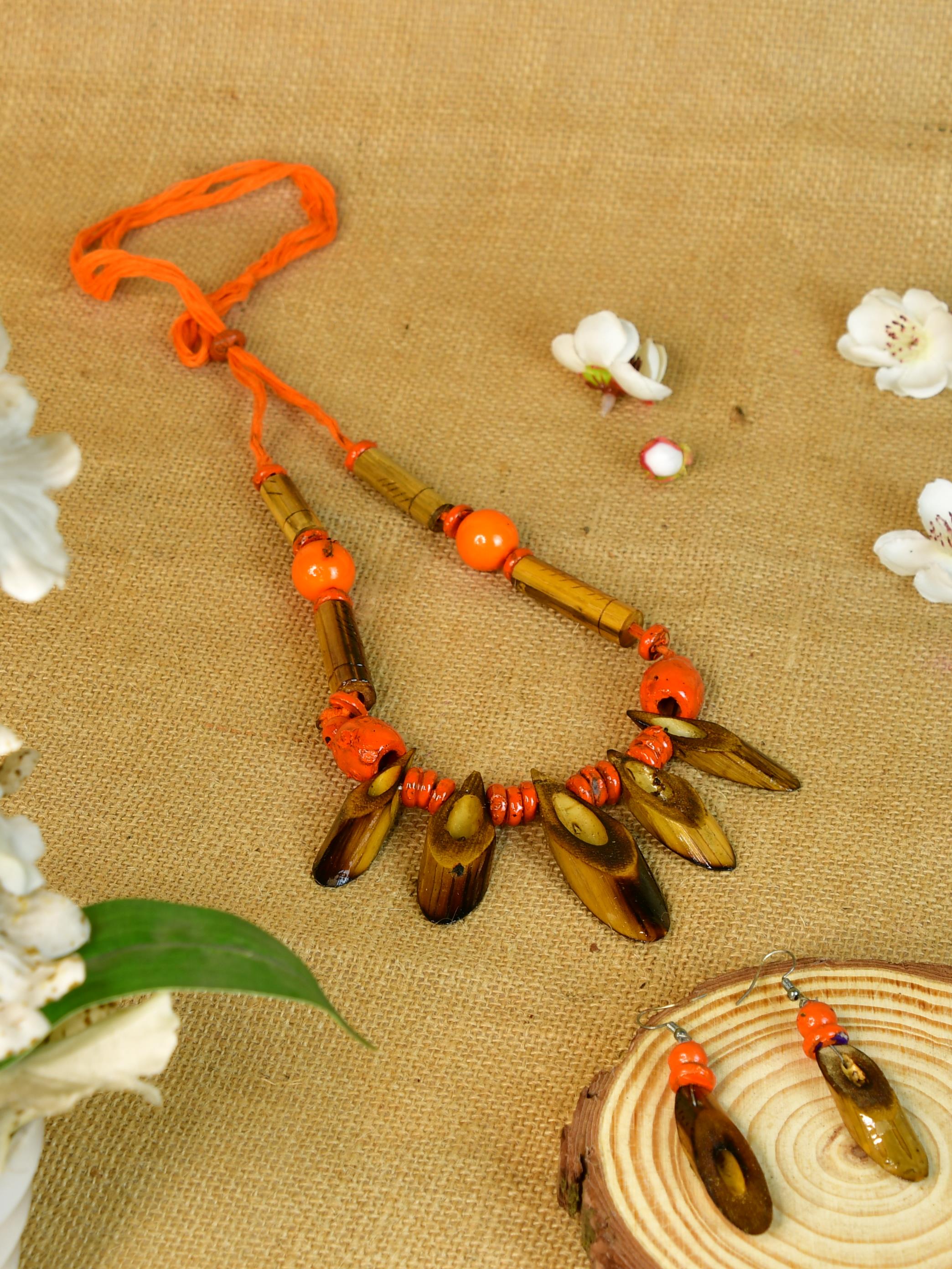 Mayii Handcrafted Bamboo Slice Necklace: Eco - Friendly Accessory - Mayii - Mayii