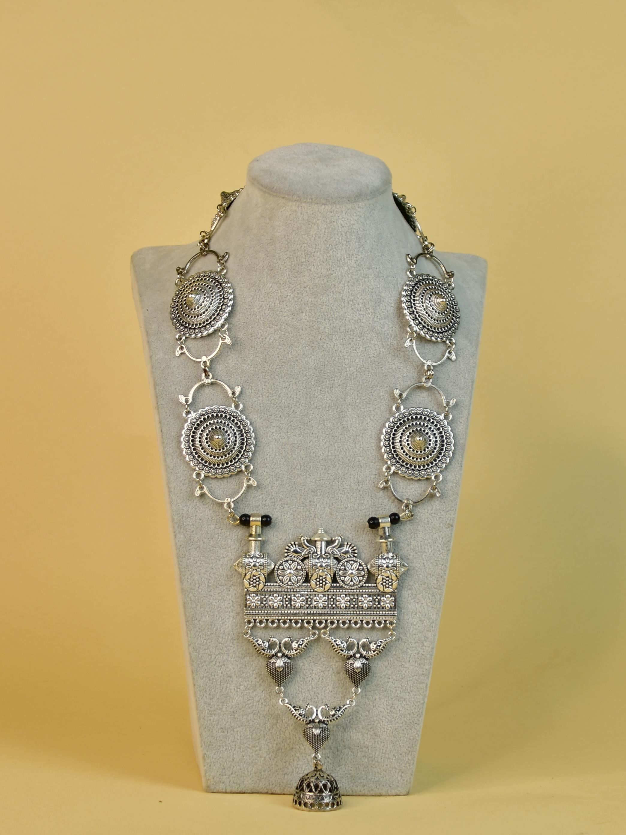 Mayii Handcrafted German Silver Square Pendant: Peacock Design - Mayii - Mayii
