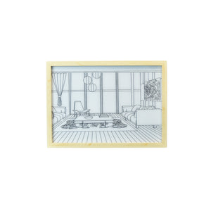 Mayii Illuminated Hall Room Frame – LED Landscape Photo Frame with Sofas, Carpet & Balcony for Chic Home Decor - MAYII - Mayii