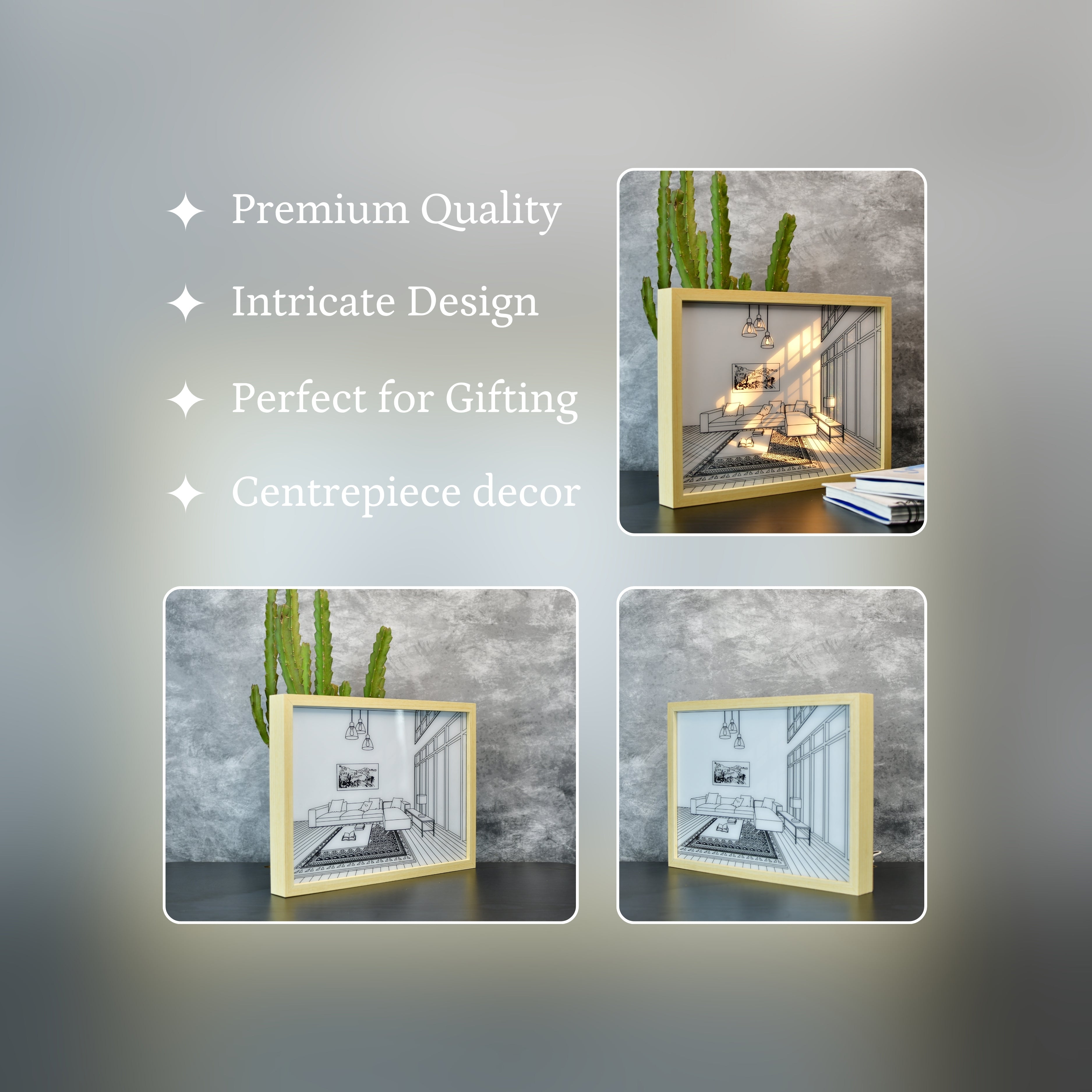 Mayii Illuminated Landscape Sofa Frame – LED Decor Photo Frame for Stylish Home Interiors and Gifts - MAYII - Mayii