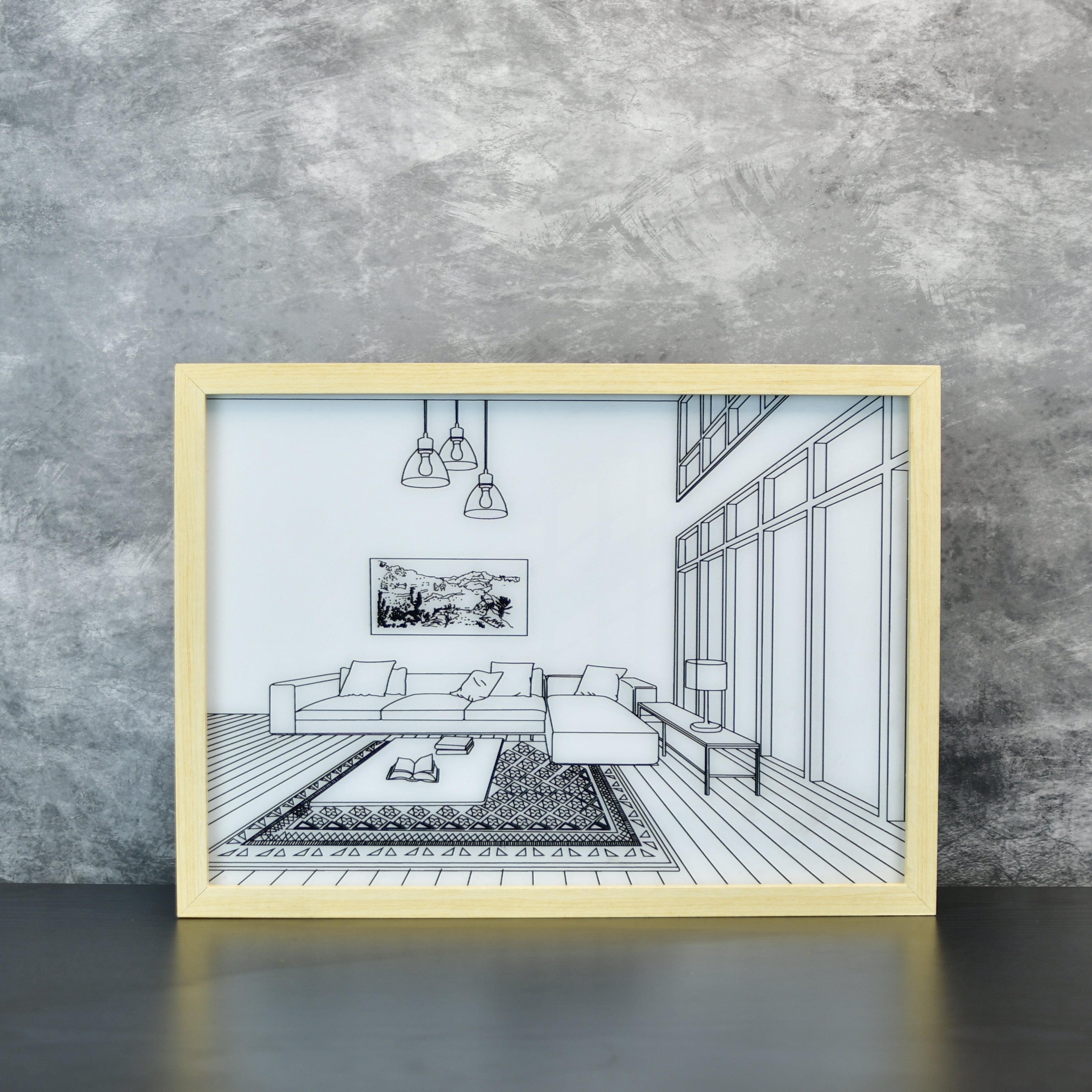 Mayii Illuminated Landscape Sofa Frame – LED Decor Photo Frame for Stylish Home Interiors and Gifts - MAYII - Mayii