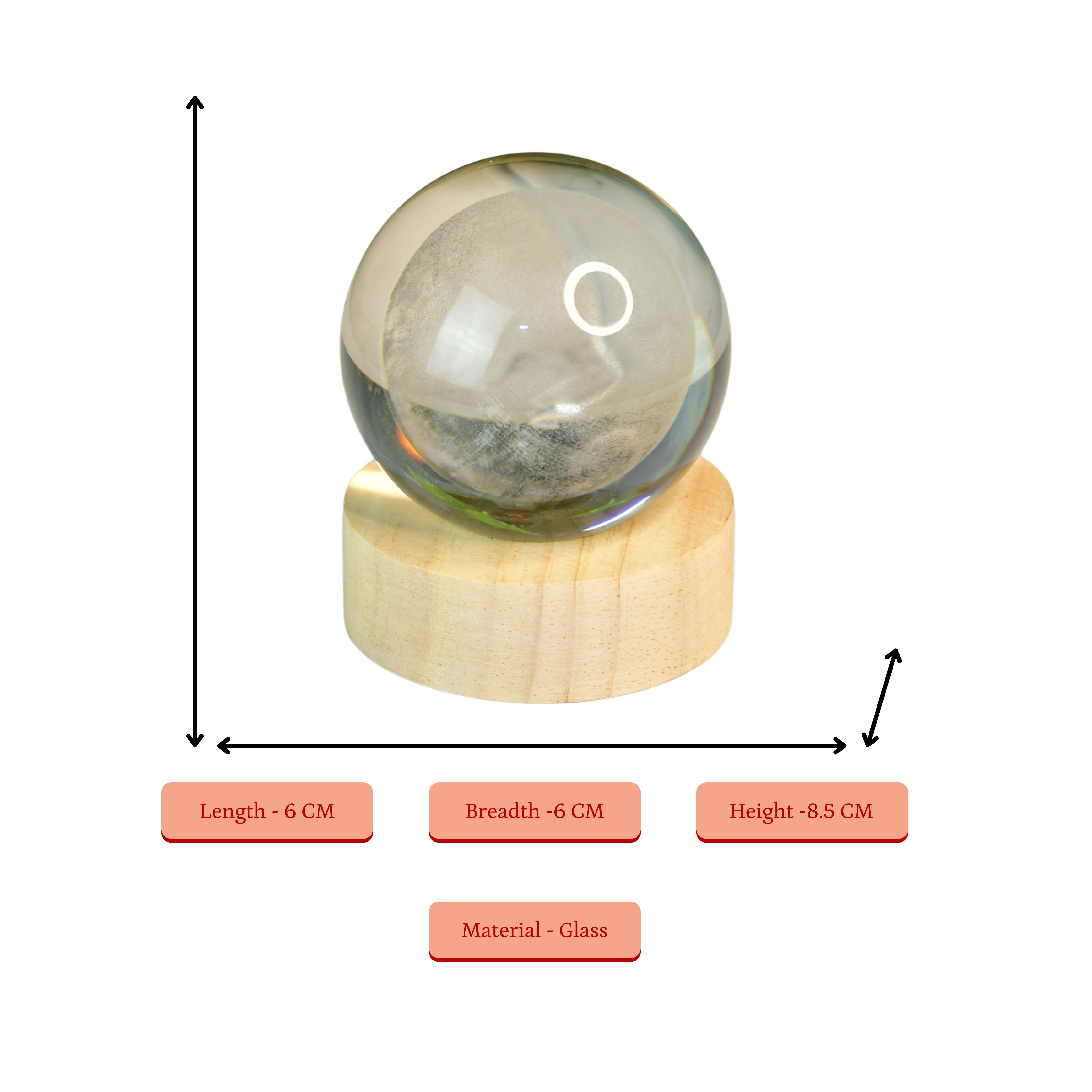Mayii LunaSphere: Enchanting Crystal Ball Lamp with Moon Glow - Mayii - Mayii