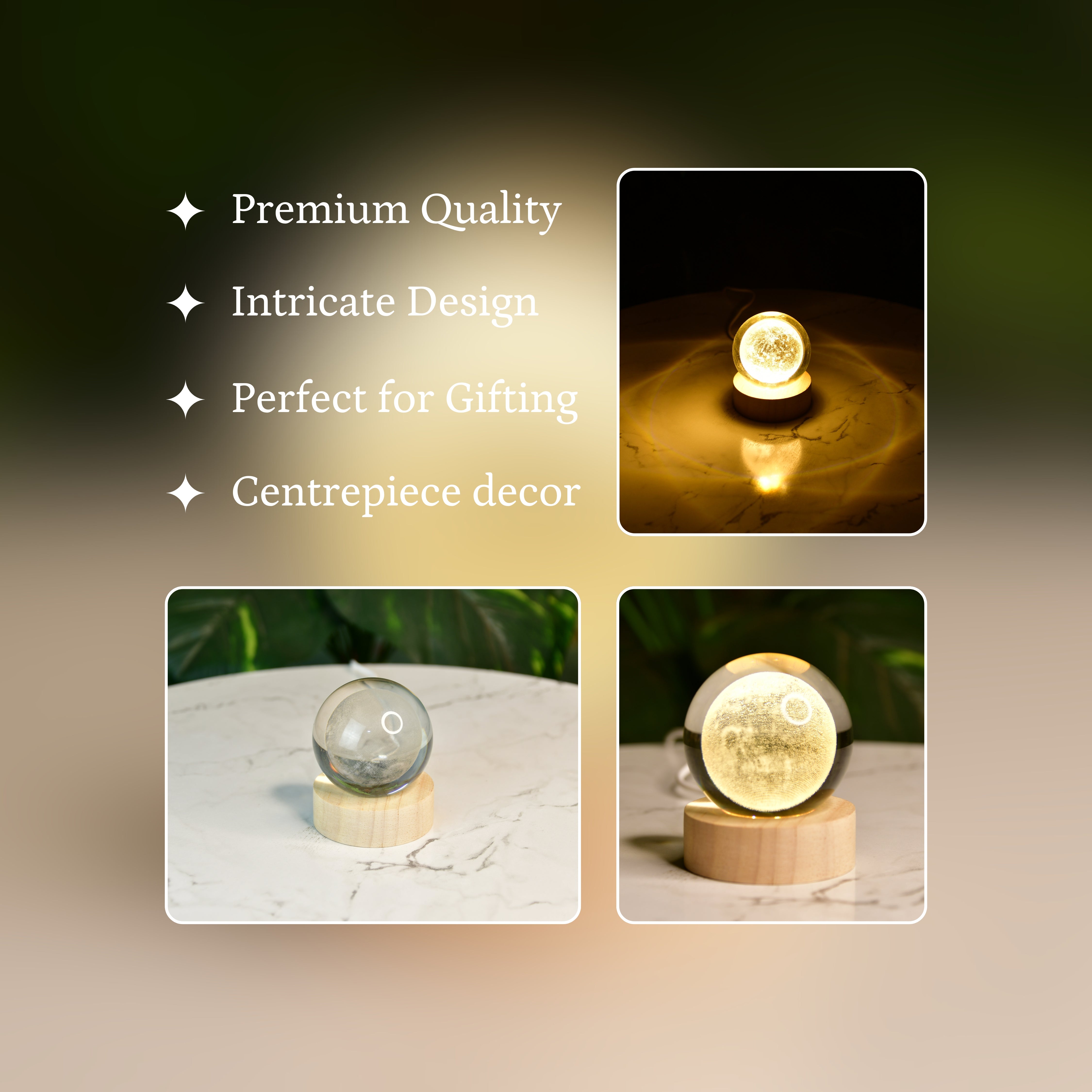 Mayii LunaSphere: Enchanting Crystal Ball Lamp with Moon Glow - Mayii - Mayii