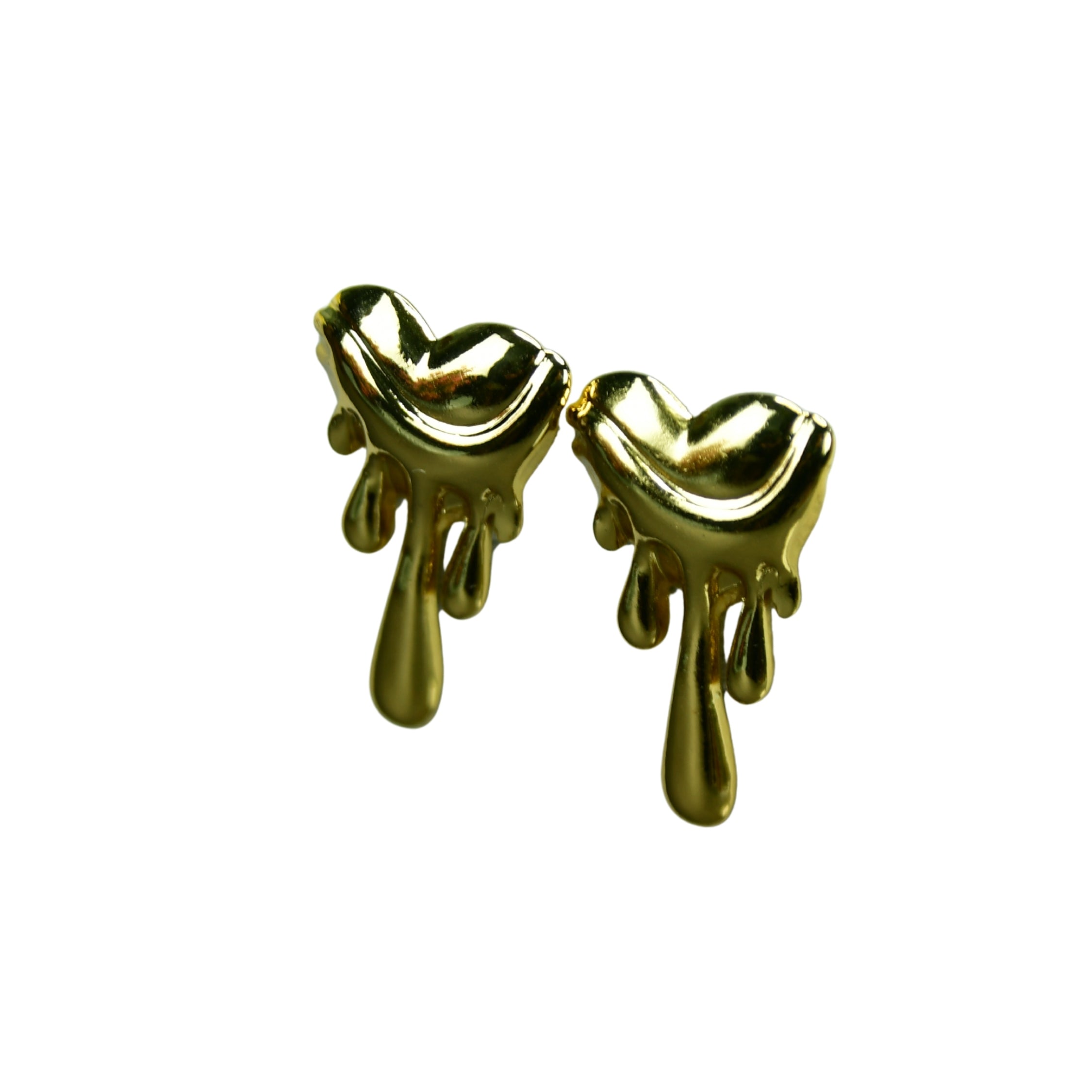 MAYII Melting Hearts Gold Stainless Steel Earrings - One Size - Mayii - Mayii