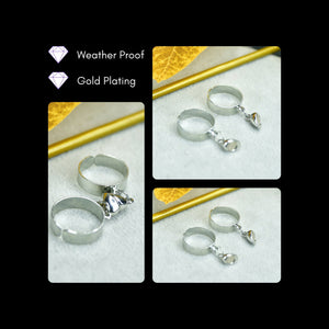 MAYII - Metal Half Heart Magnetic Ring Stainless Steel - One Size - Mayii - Mayii