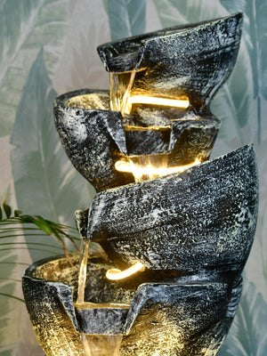 Mayii Multi - Bowl Stone Water Fountain – Cascading Waterfall Feature for Elegant Home Decor & Gifts - MAYII - Mayii