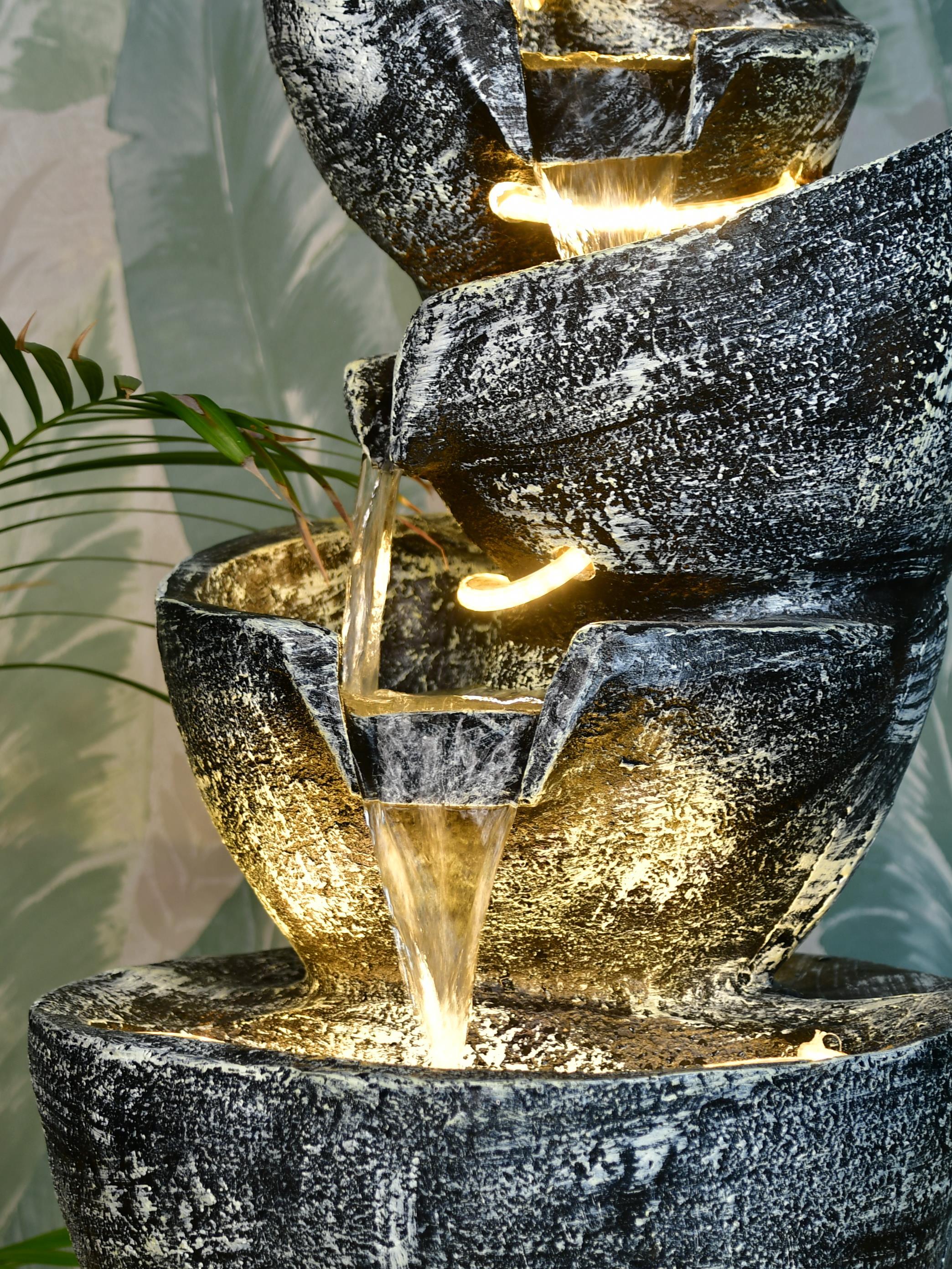 Mayii Multi - Bowl Stone Water Fountain – Cascading Waterfall Feature for Elegant Home Decor & Gifts - MAYII - Mayii