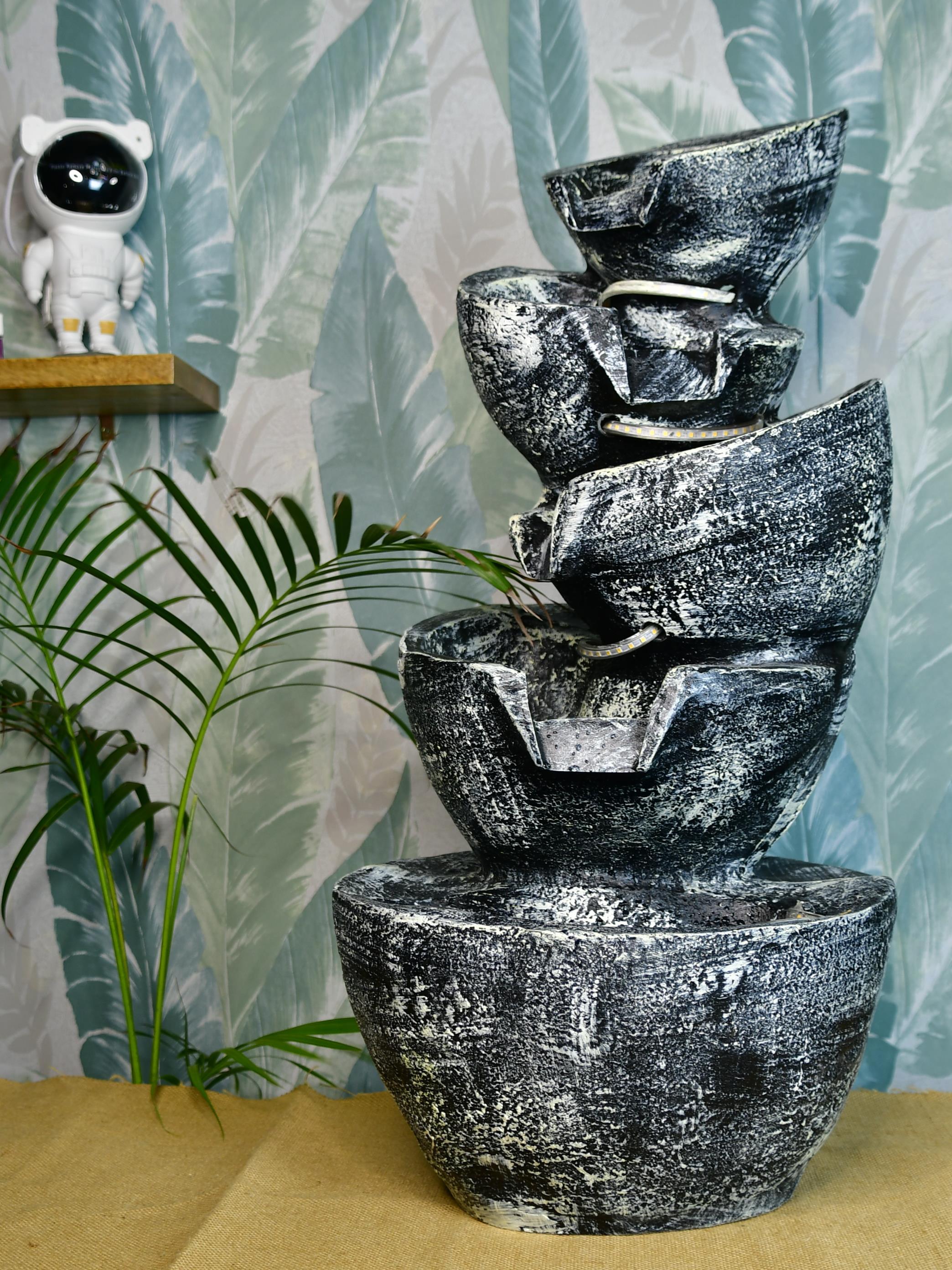 Mayii Multi - Bowl Stone Water Fountain – Cascading Waterfall Feature for Elegant Home Decor & Gifts - MAYII - Mayii