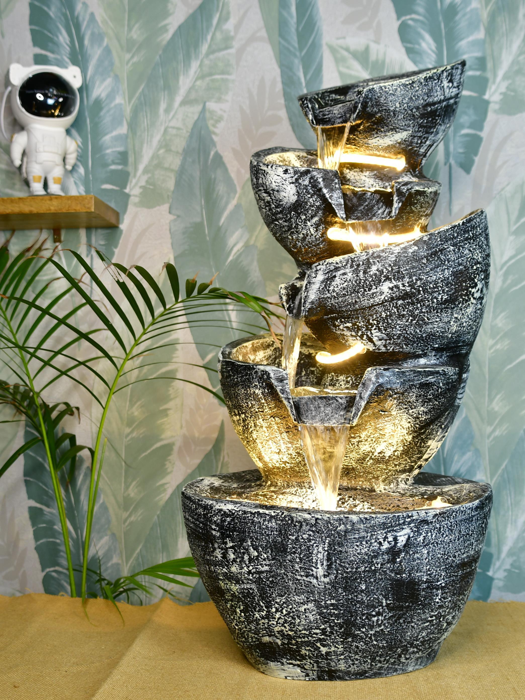 Mayii Multi - Bowl Stone Water Fountain – Cascading Waterfall Feature for Elegant Home Decor & Gifts - MAYII - Mayii