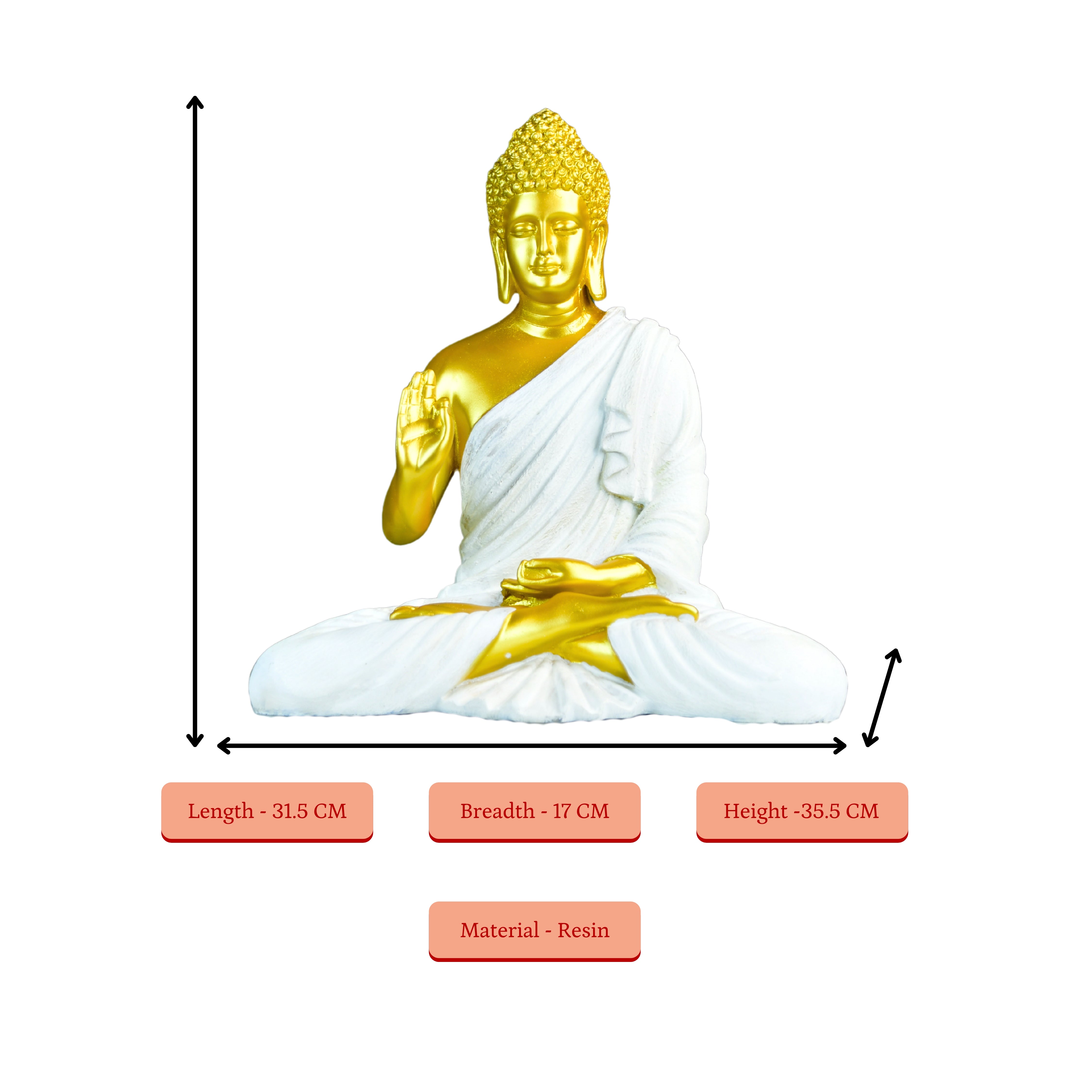Mayii Resin Gold Buddha Decor - MAYII - Mayii