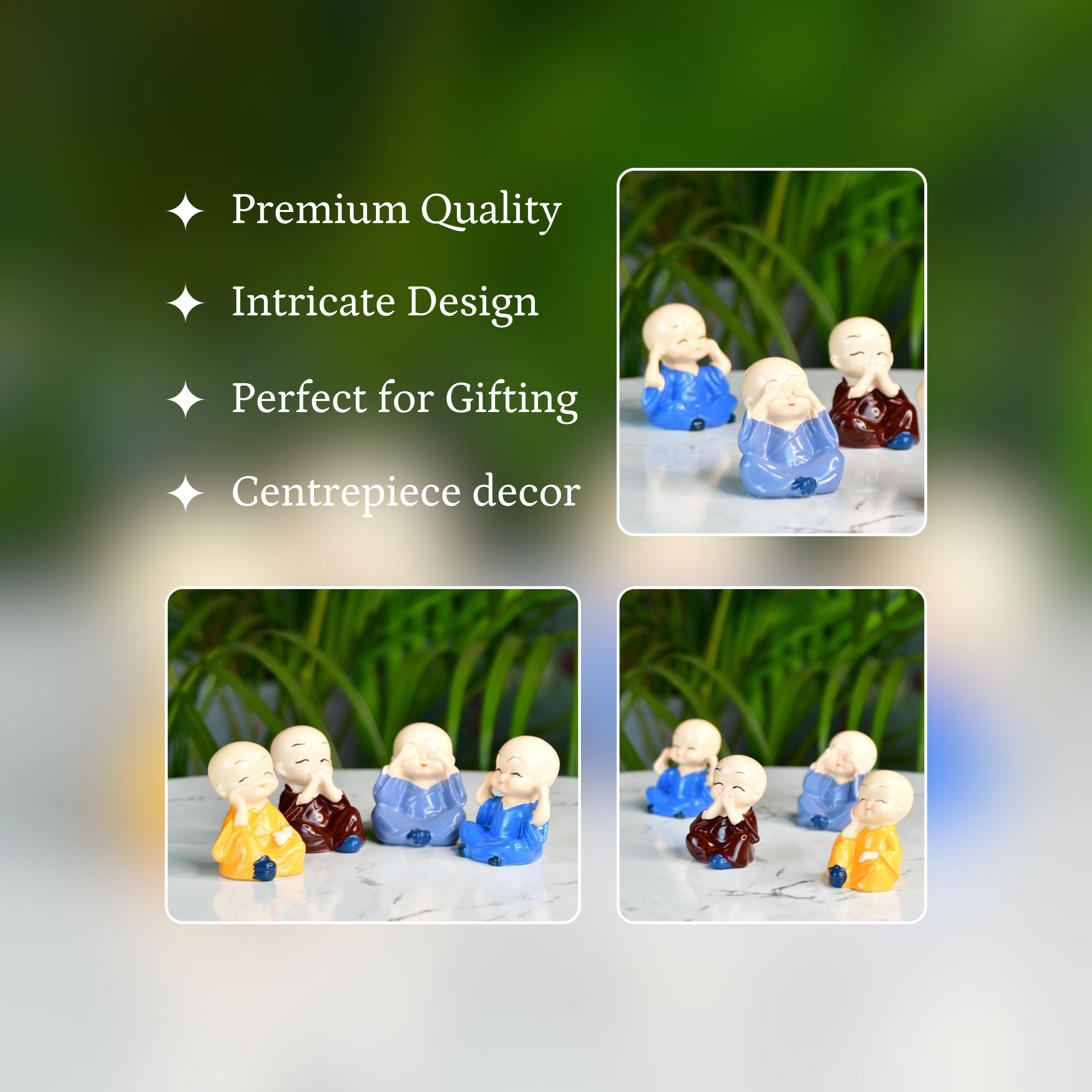 Mayii Resin Mini Monk Set of 4 - MAYII - Mayii