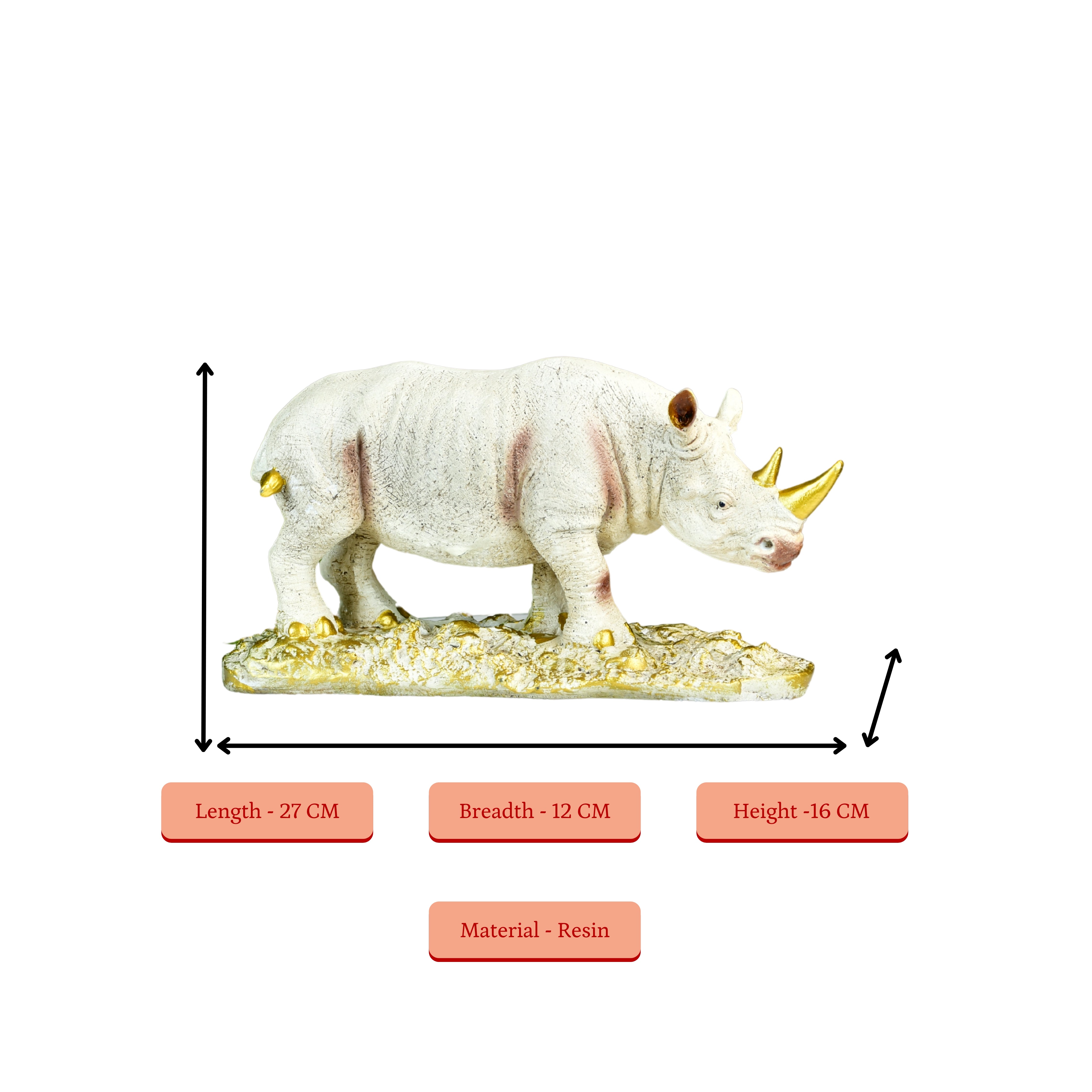 Mayii Resin White Rhino Decor - MAYII - Mayii