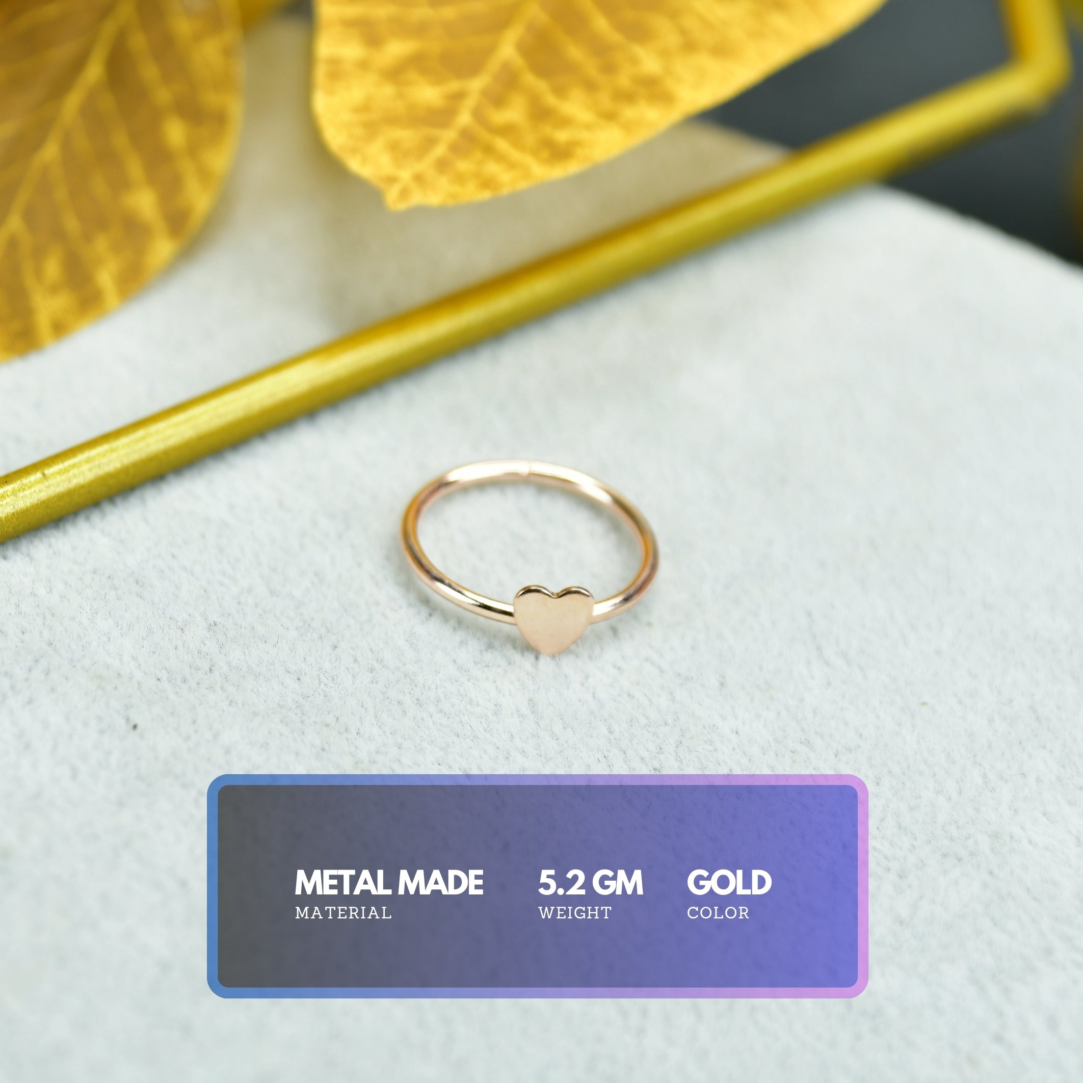 MAYII - Rose Gold Heart Ring Stainless Steel - One Size - Mayii - Mayii