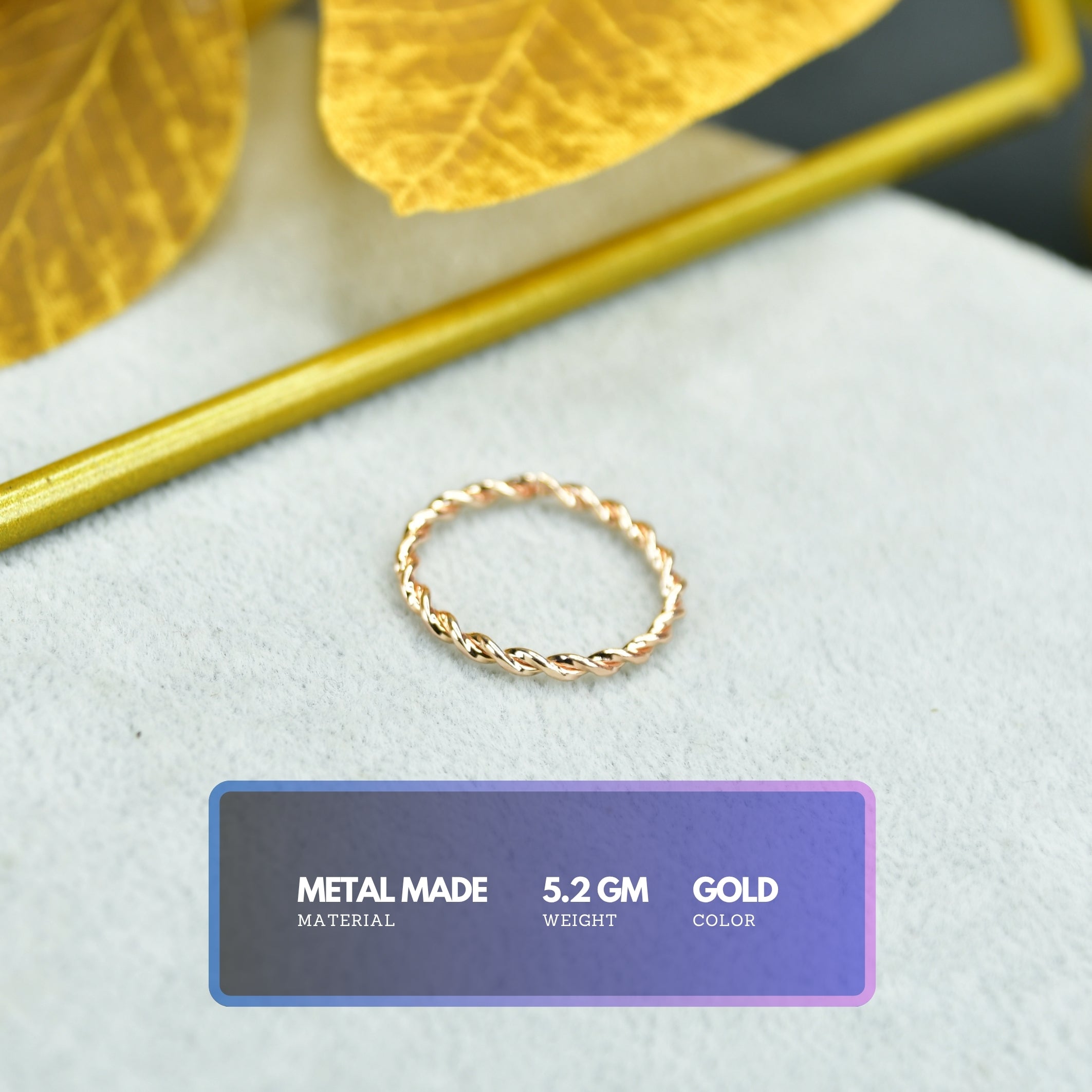 MAYII - Rose Gold Twisted Metal Ring Stainless Steel - One Size - Mayii - Mayii