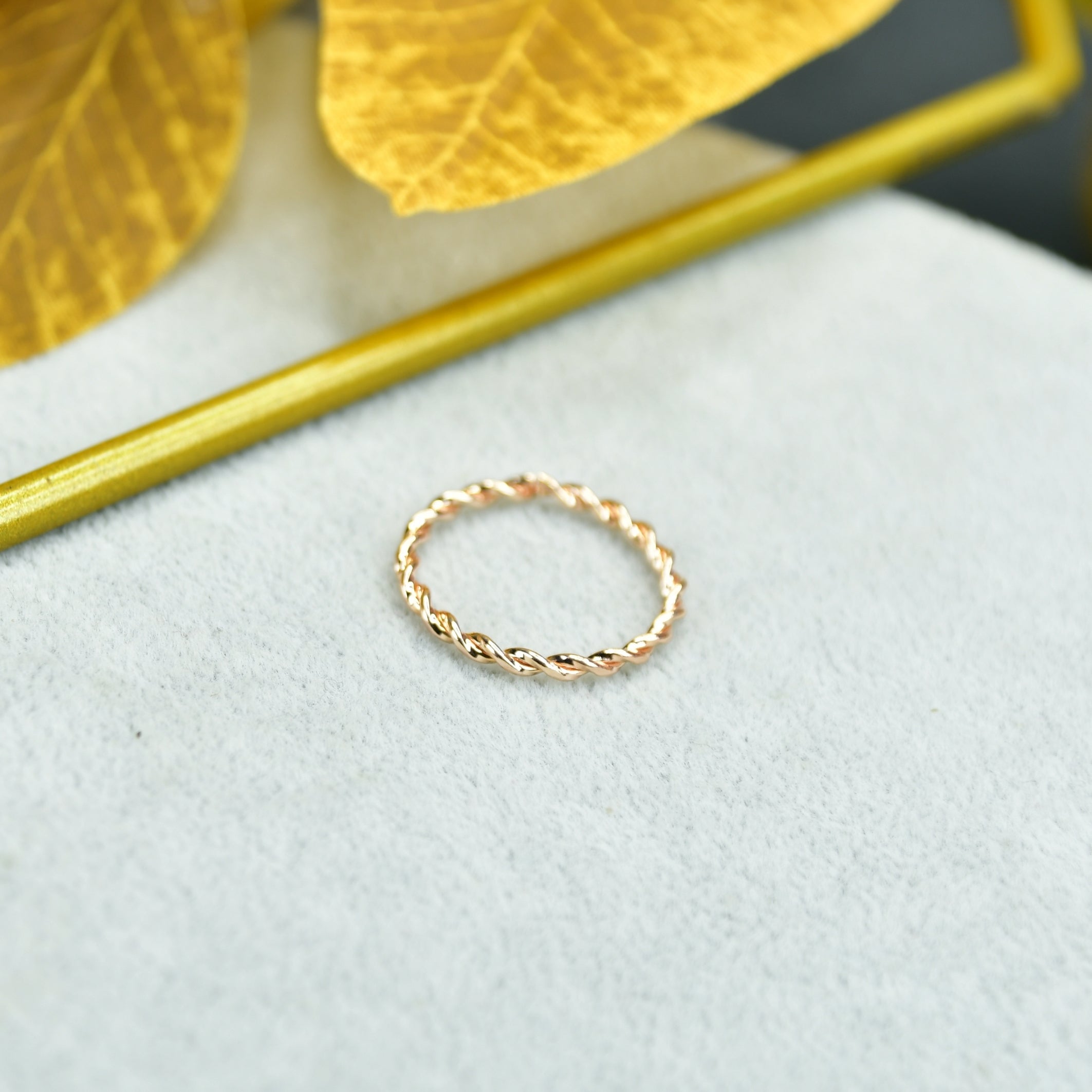 MAYII - Rose Gold Twisted Metal Ring Stainless Steel - One Size - Mayii - Mayii