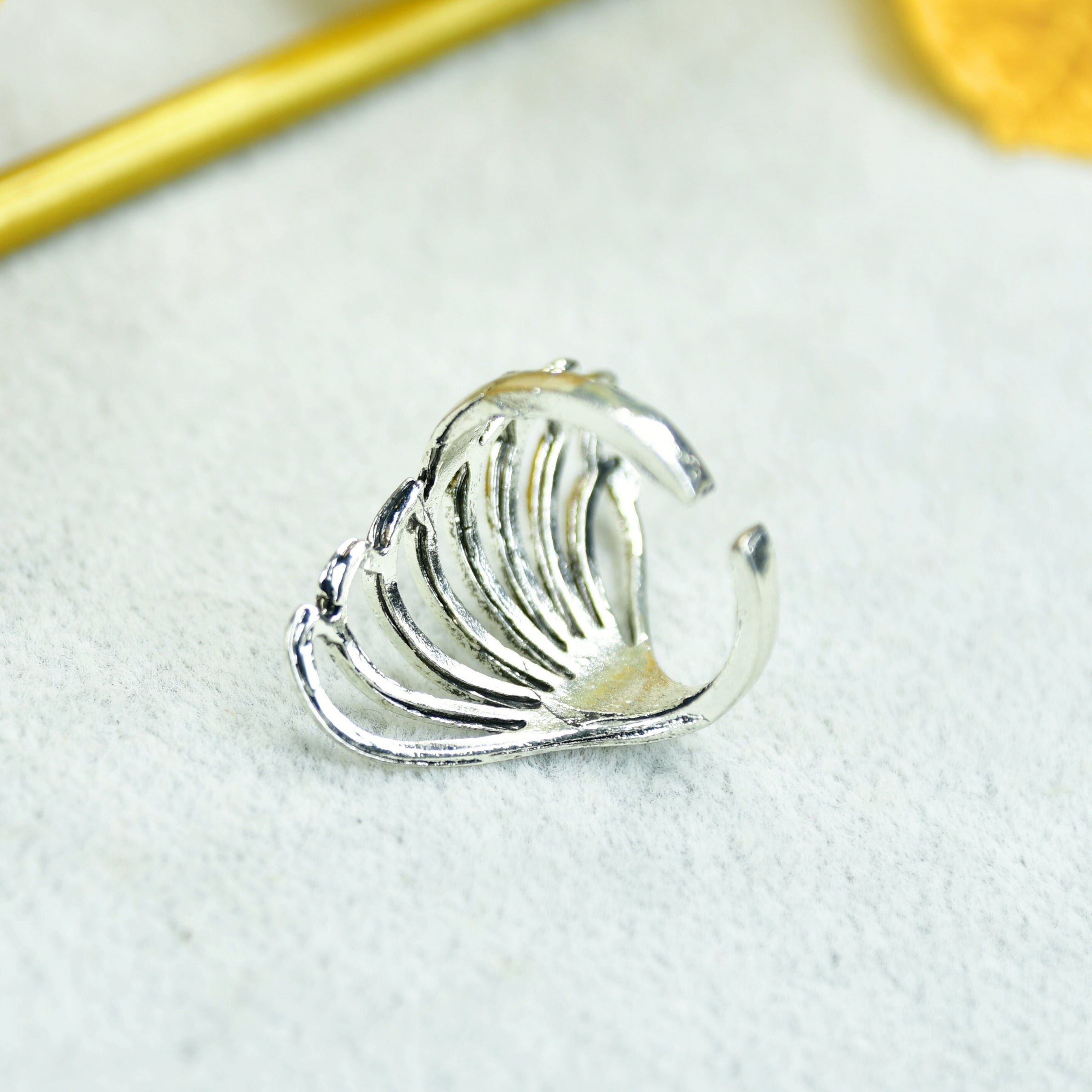MAYII - Rose Silver Butterfly Ring Set Stainless Steel - One Size - Mayii - Mayii