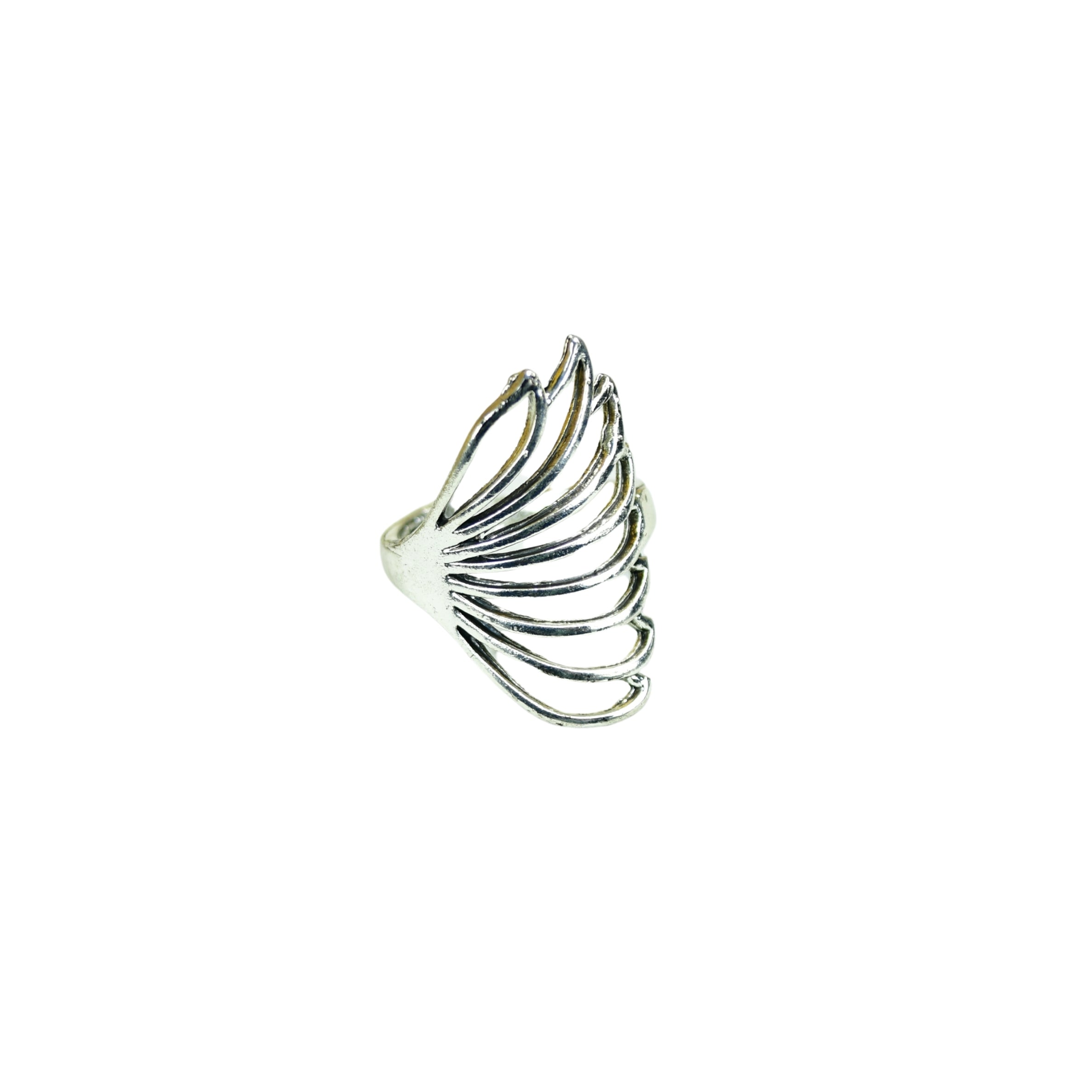 MAYII - Silver Butterfly Wing Ring Set Stainless Steel - One Size - Mayii - Mayii