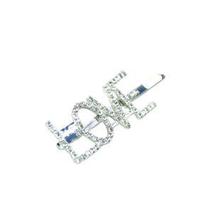MAYII - Silver Crystal Love Hairpin Stainless Steel - One Size - Mayii - Mayii