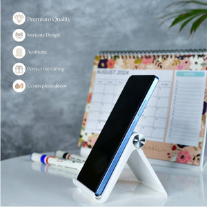 Mayii Trendy Adjustable Silver Tablet Stand with White Hinges - MAYII - Mayii
