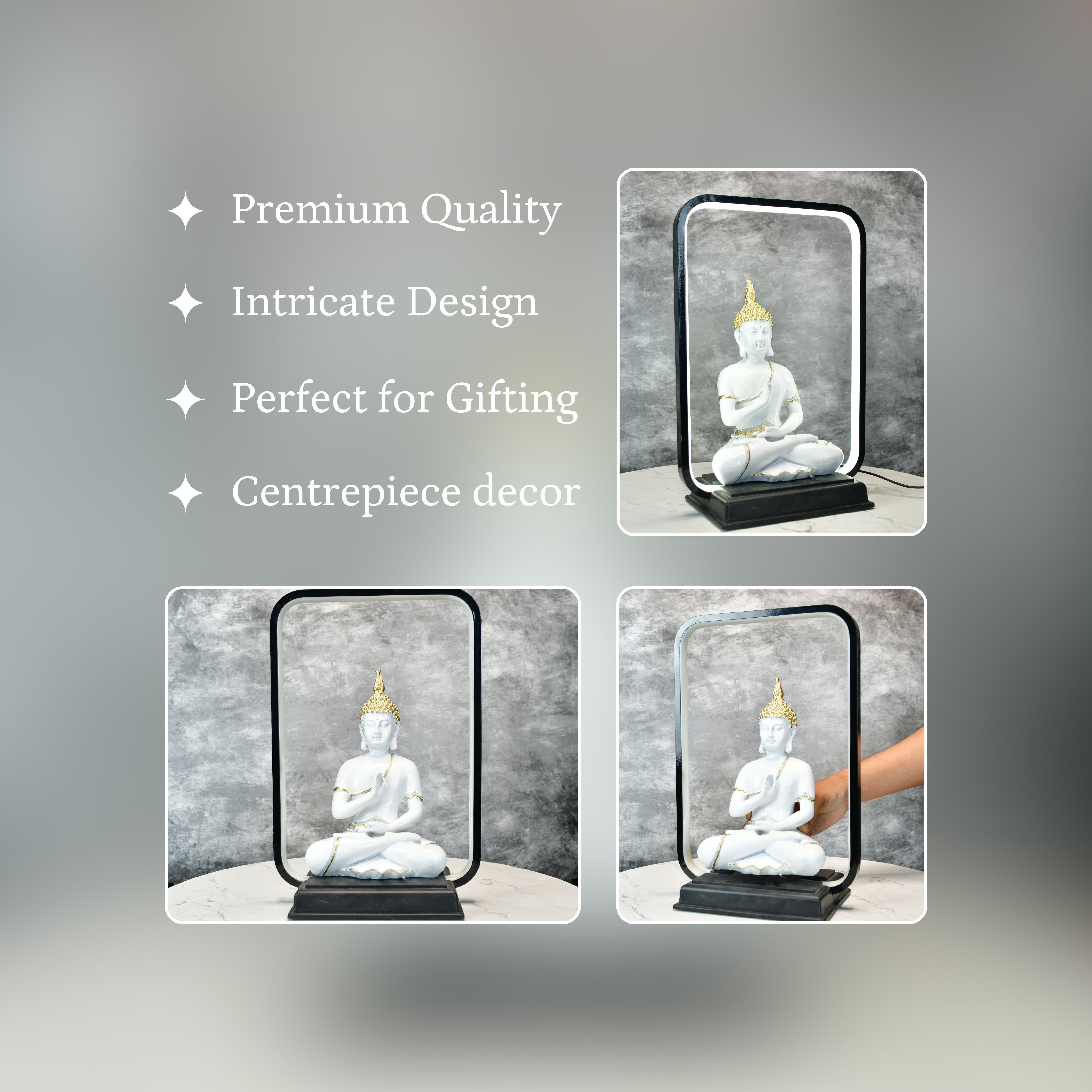 Mayii White & Gold Buddha LED Figurine - Mayii - Mayii