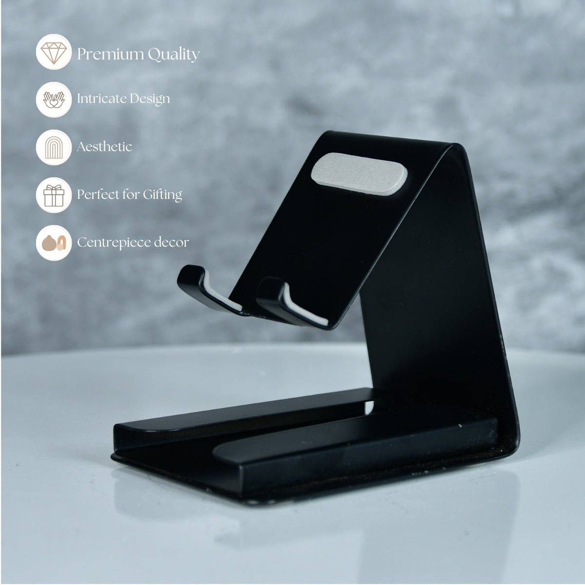 Mayii - White Padded Metal Phone Stand with Card Holder - MAYII - Mayii