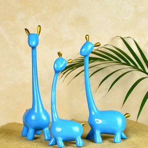 MAYII tabletop unique home decor giraffe set in blue with gold accents perfect for stylish interiors